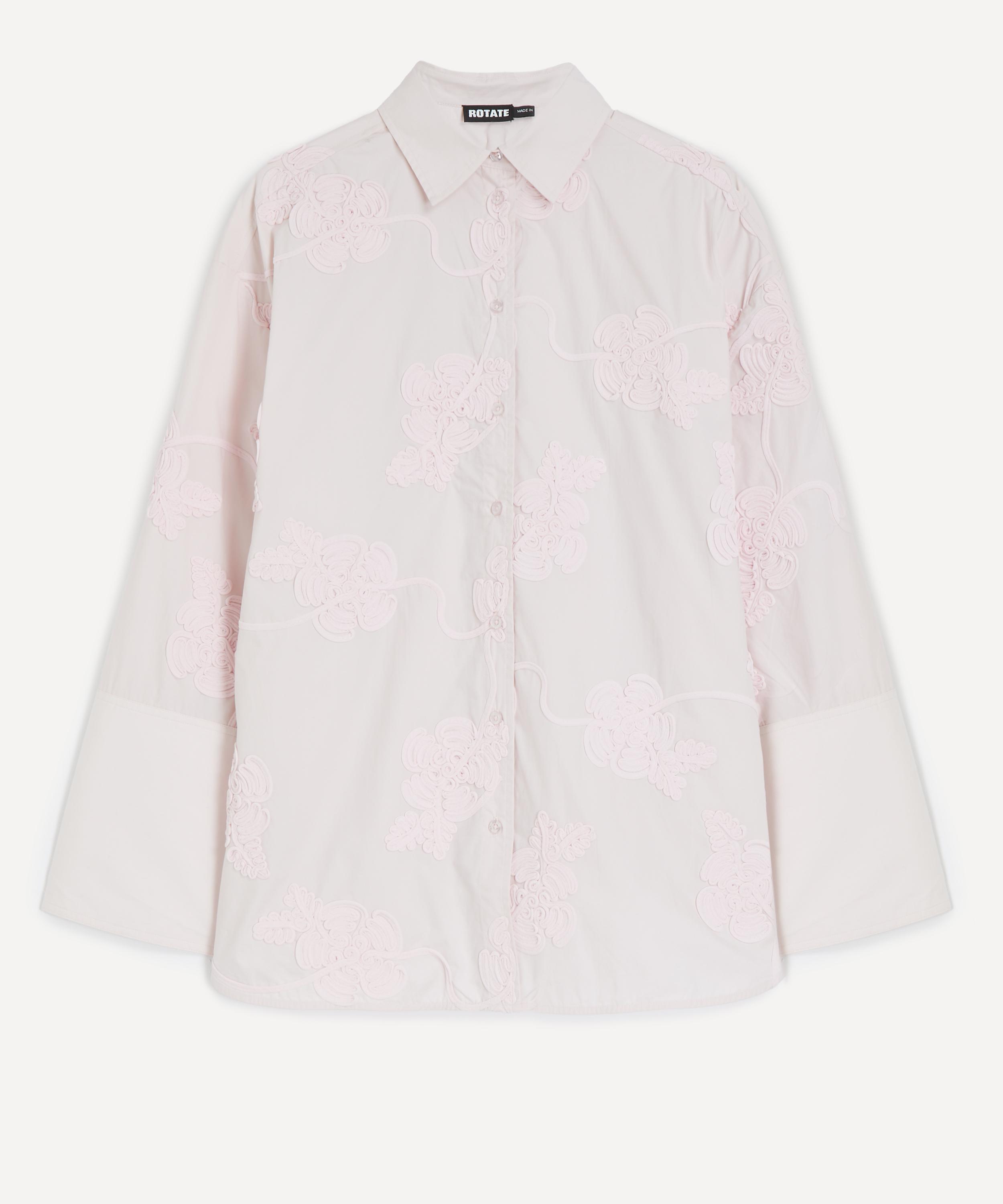 ROTATE Birger Christensen - Pink Flower Oversized Shirt