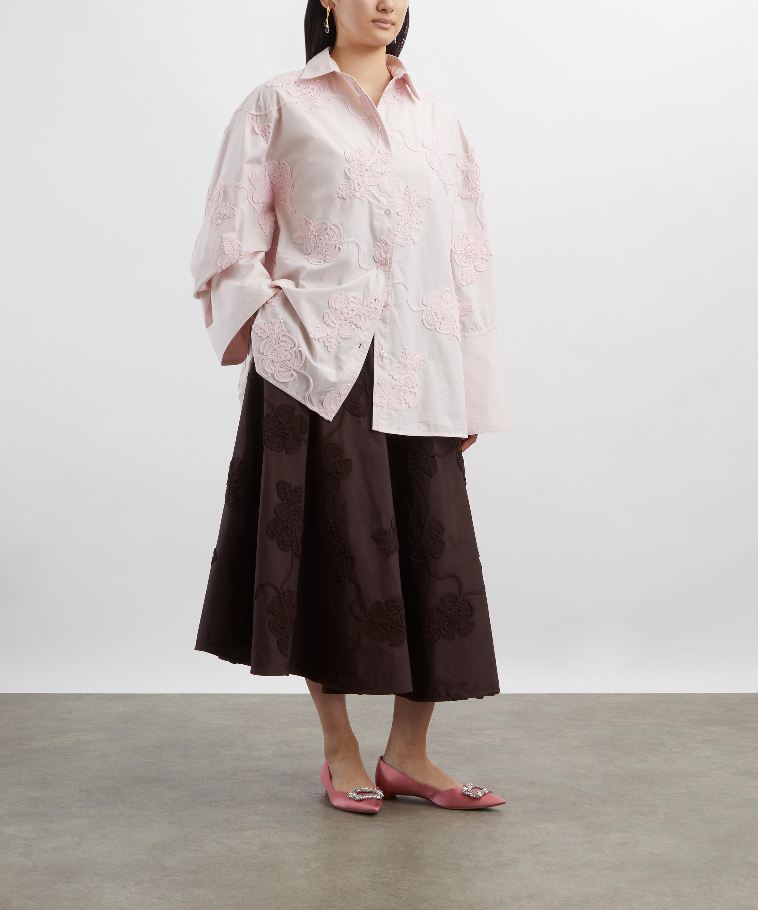 ROTATE Birger Christensen - Pink Flower Oversized Shirt image number 1