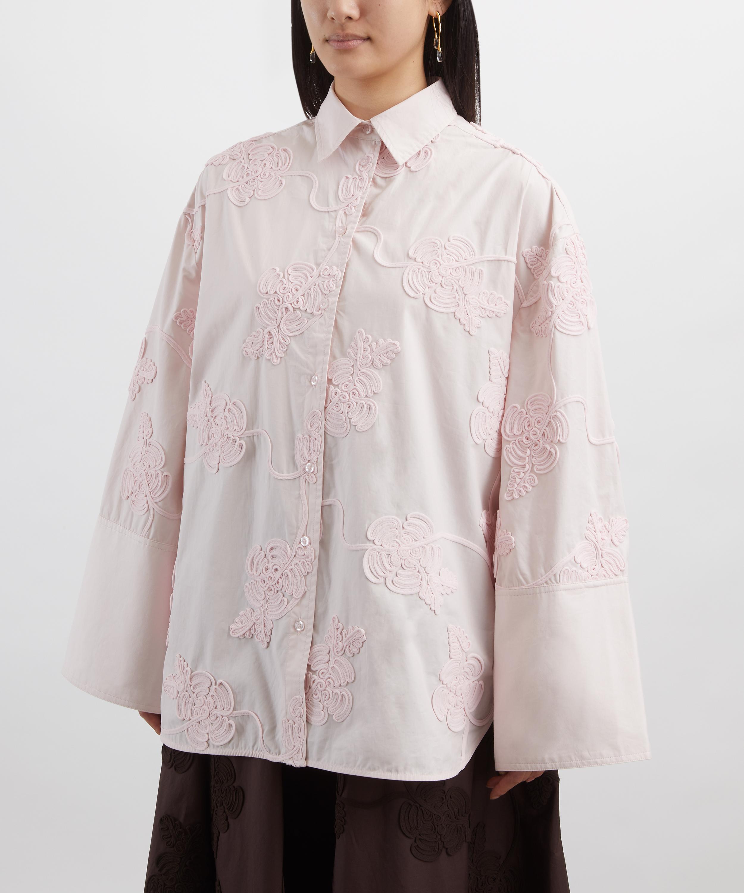 ROTATE Birger Christensen - Pink Flower Oversized Shirt image number 2
