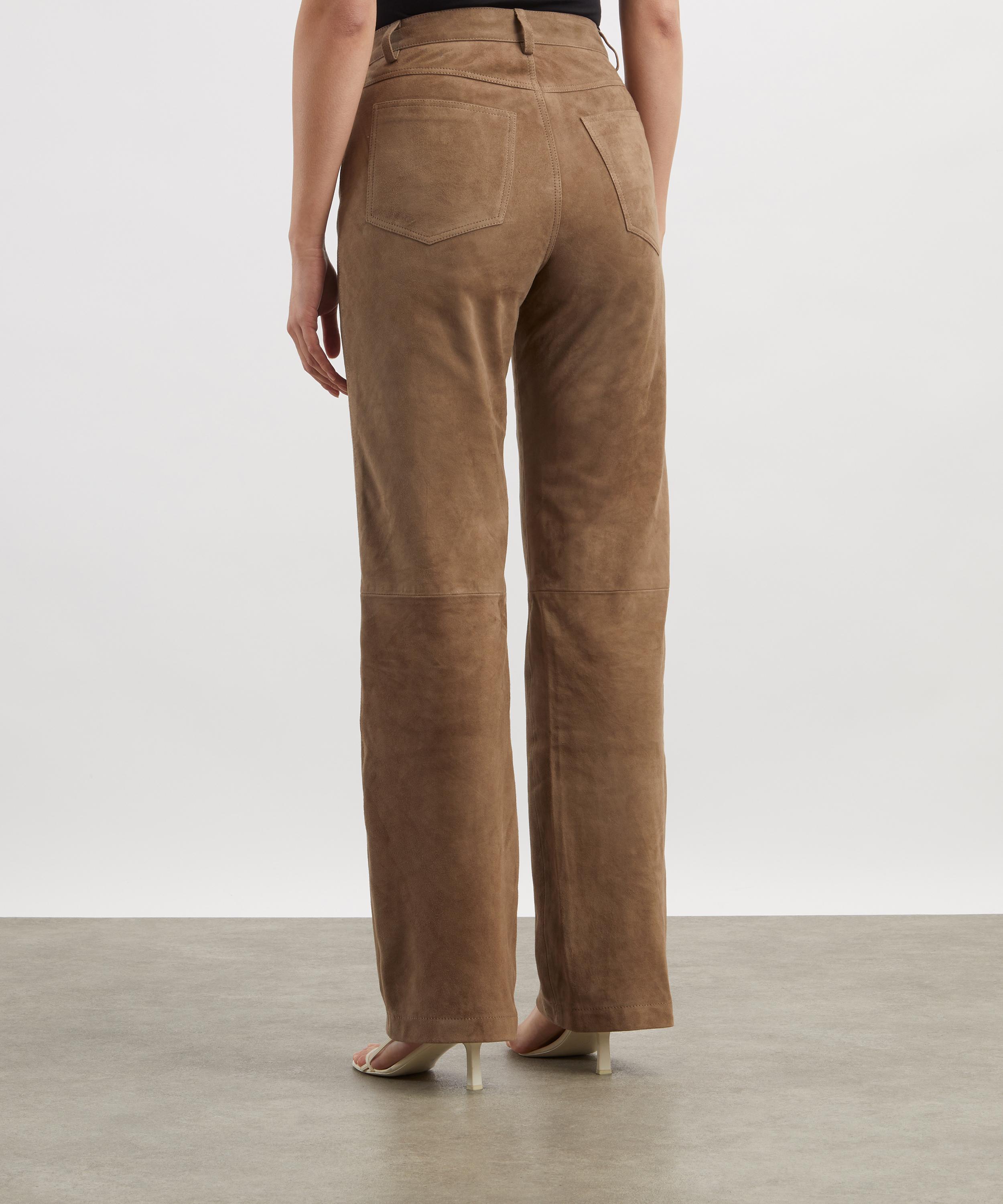 ROTATE Birger Christensen - Straight Suede Trousers image number 3