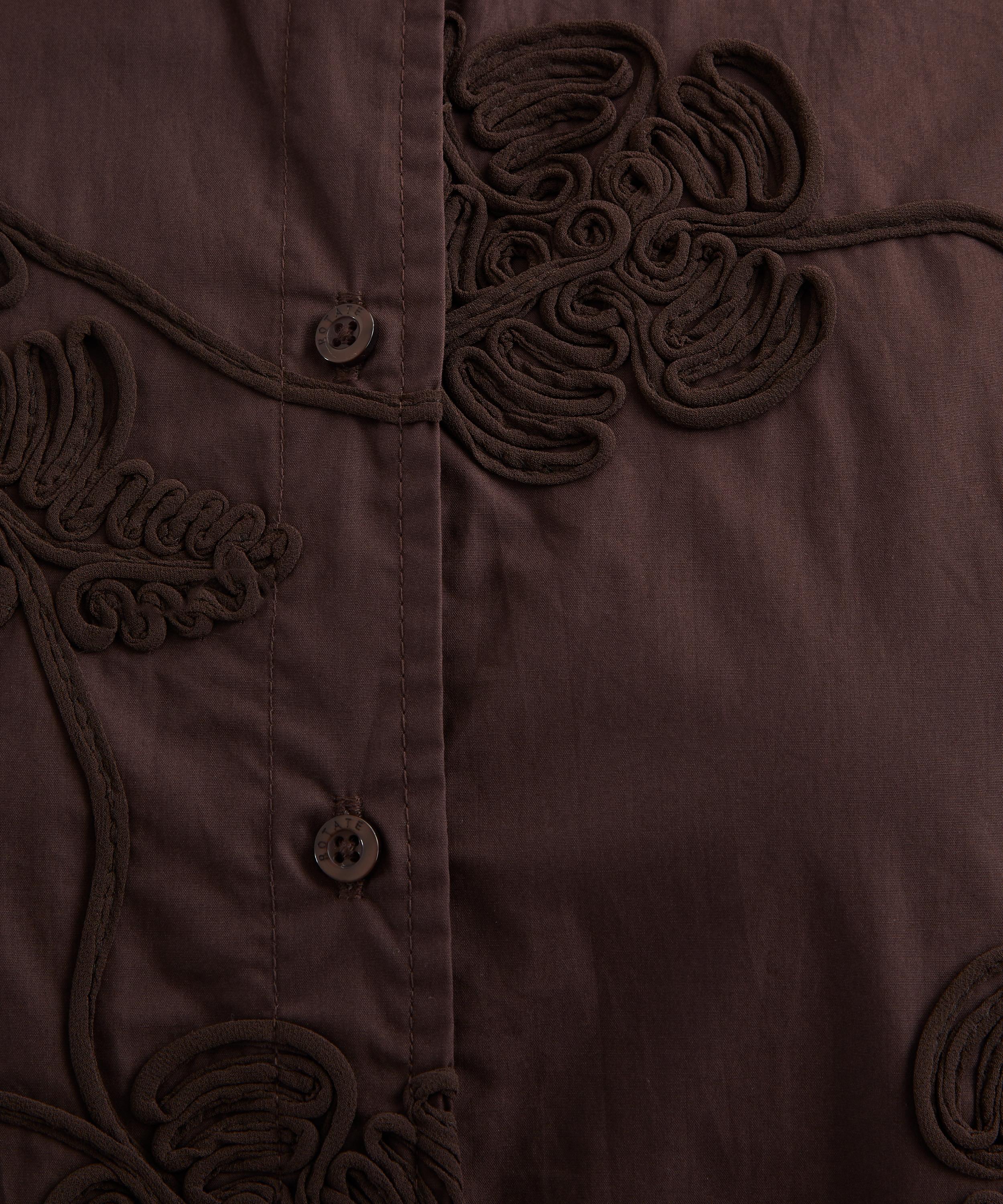 ROTATE Birger Christensen - Dark Brown Flower Oversized Shirt image number 4