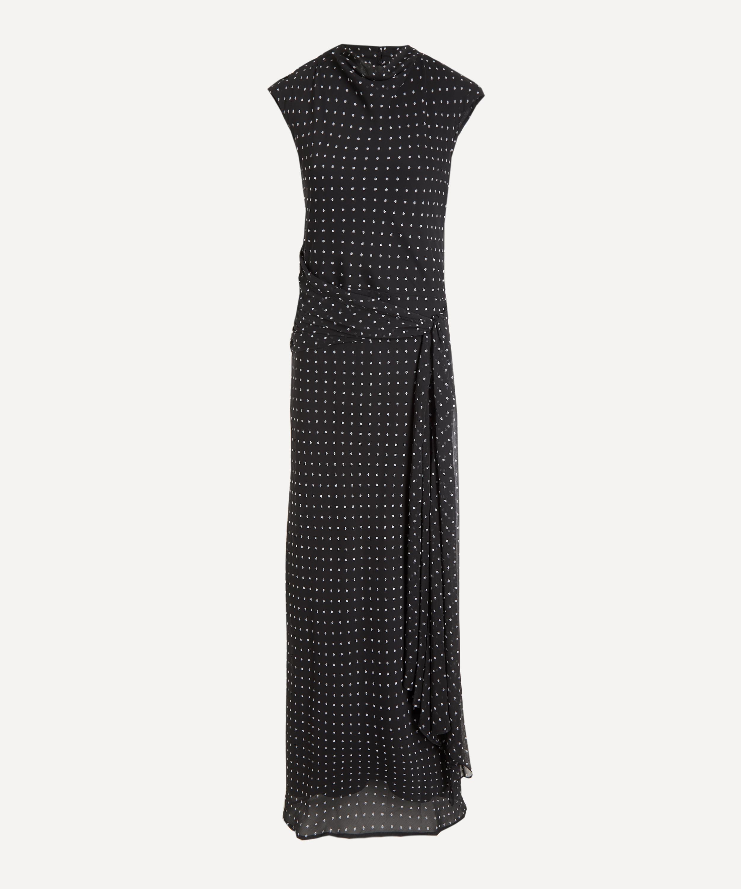 ROTATE Birger Christensen - Polka Dot Tie Maxi Dress