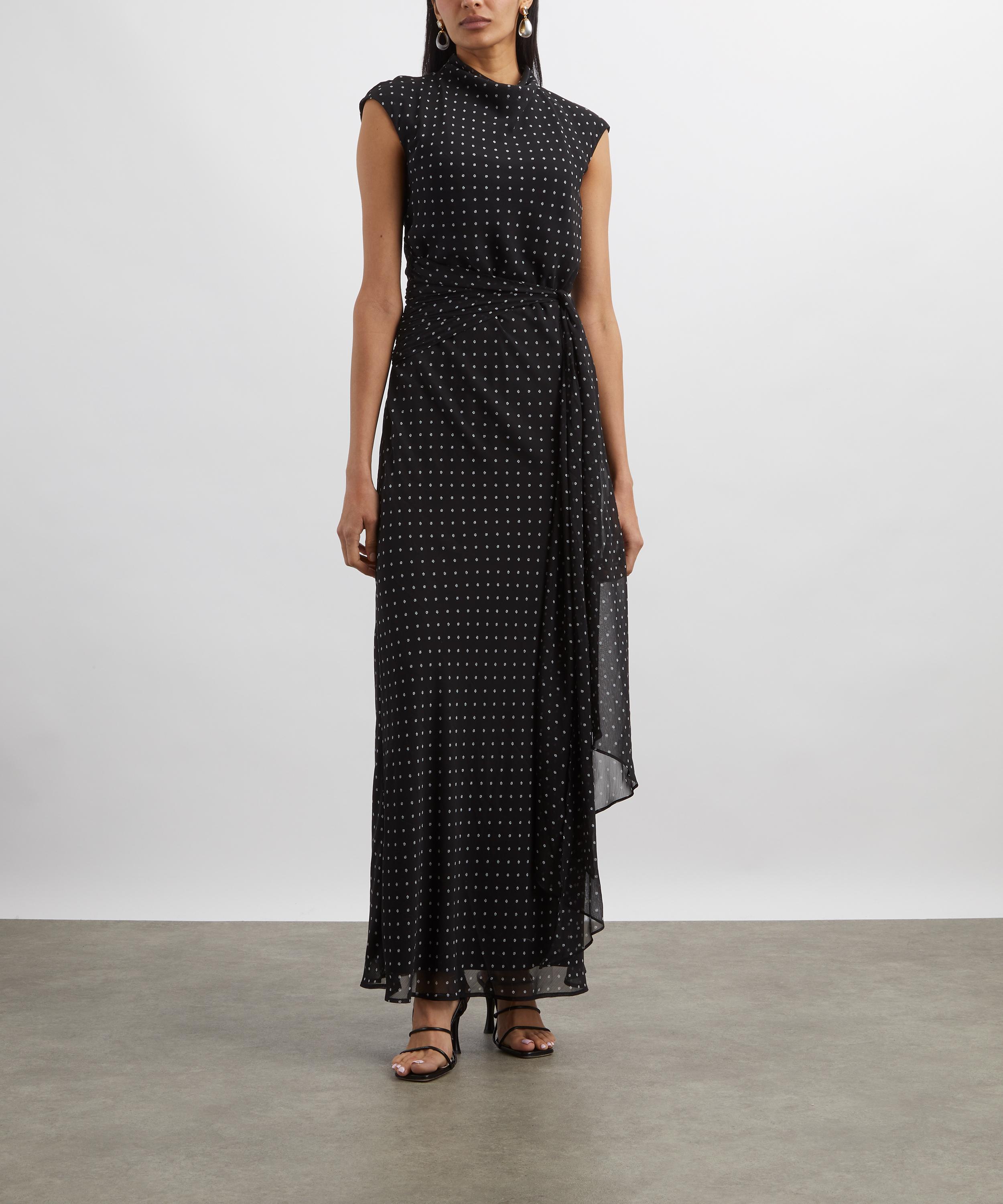 ROTATE Birger Christensen - Polka Dot Tie Maxi Dress image number 2