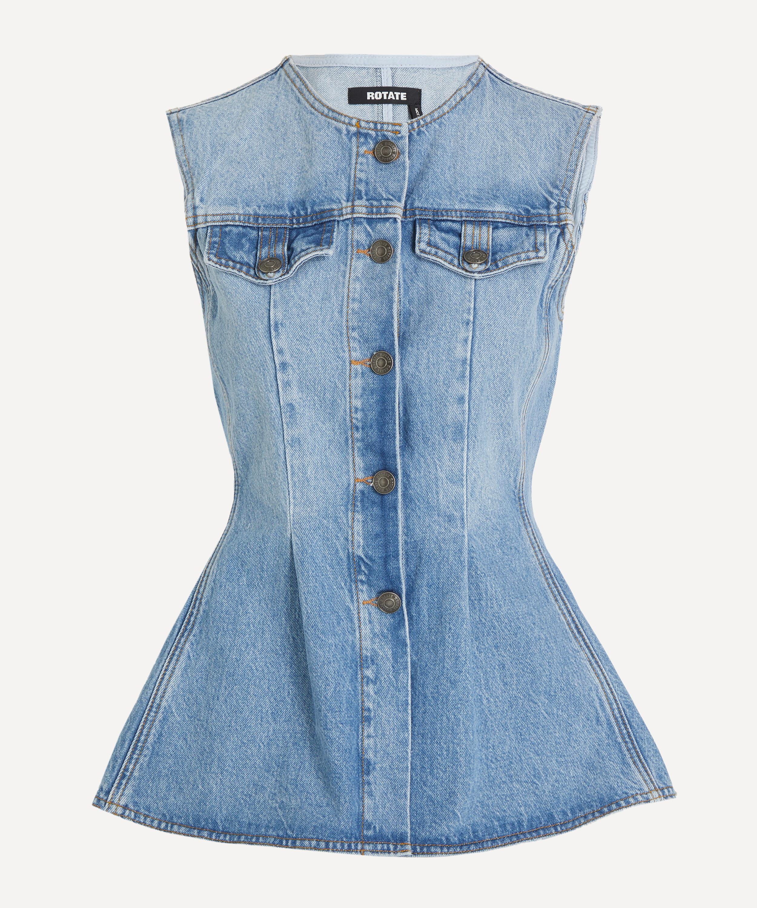 ROTATE Birger Christensen - Flared Denim Top