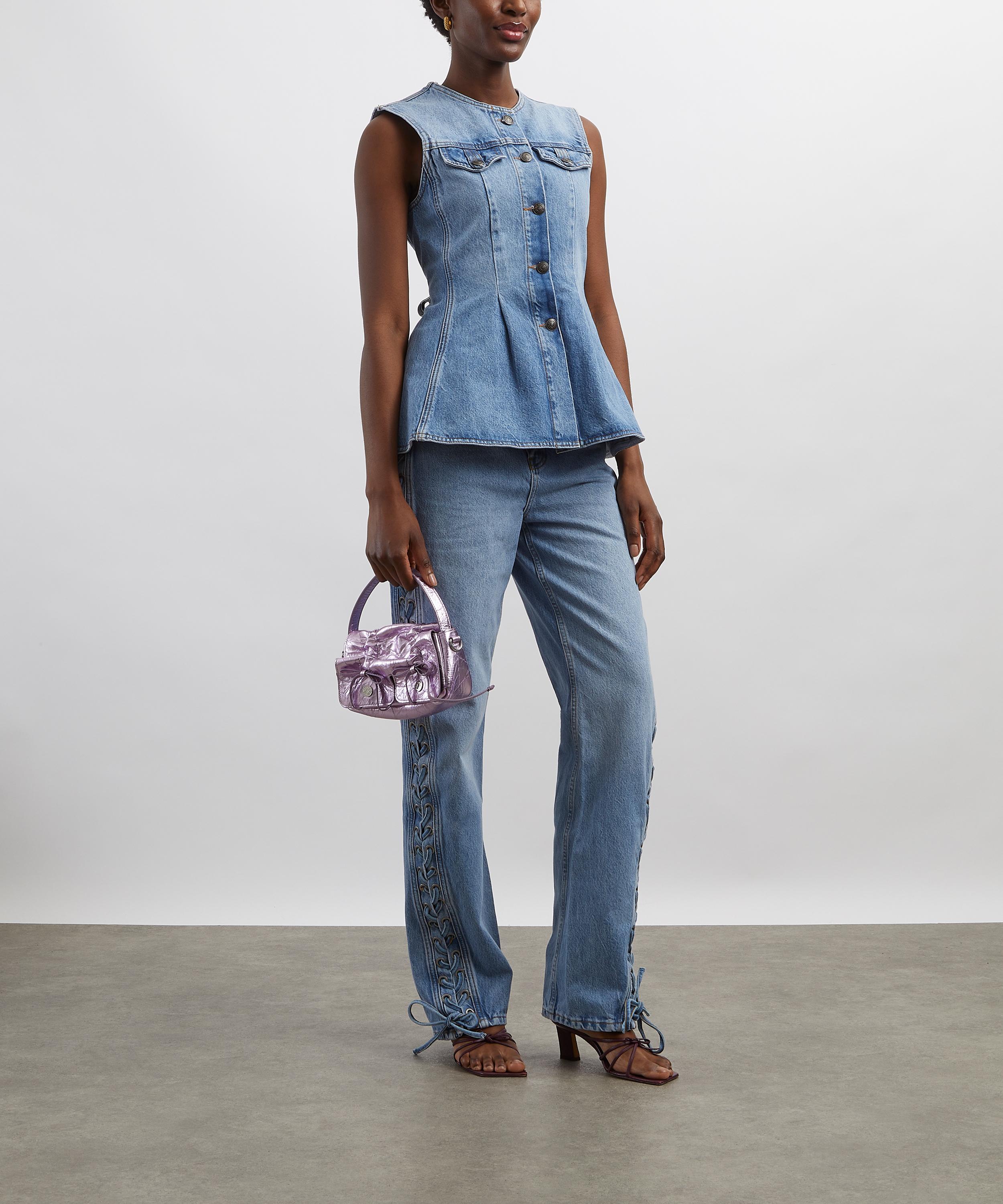 ROTATE Birger Christensen - Flared Denim Top image number 1