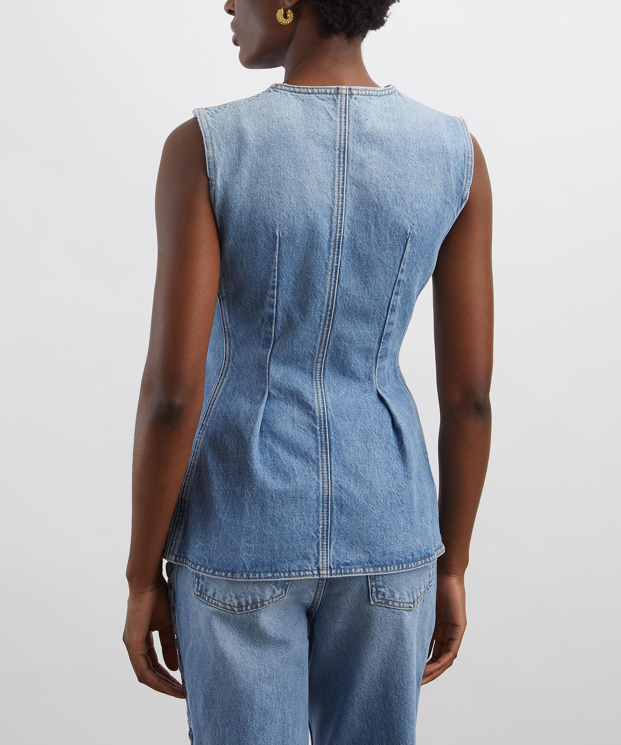 ROTATE Birger Christensen - Flared Denim Top image number 3