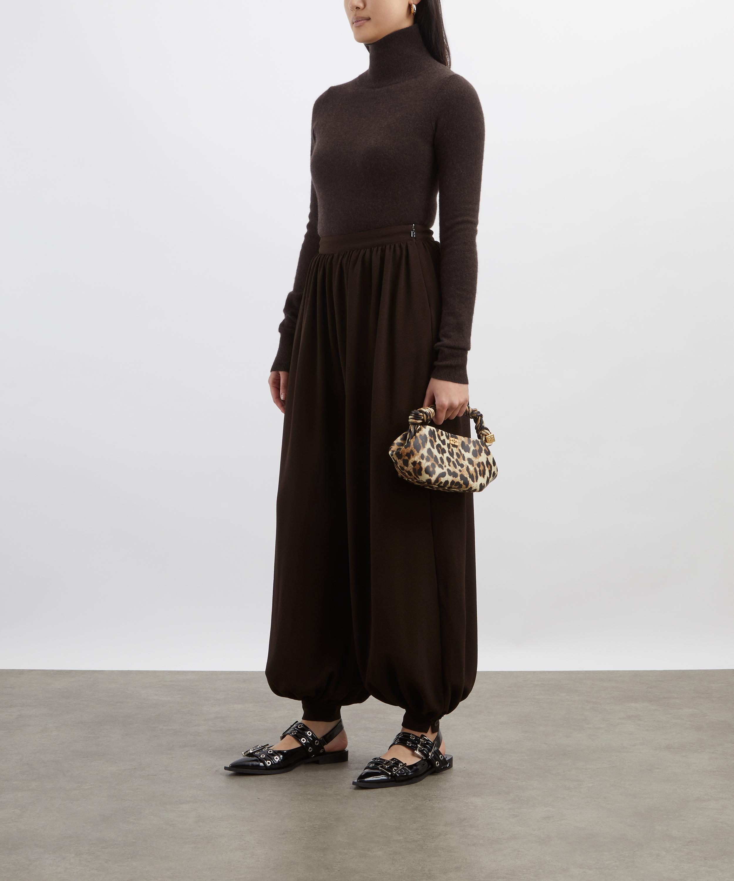 ROTATE Birger Christensen - Dark Brown Pleated Balloon Trousers image number 1