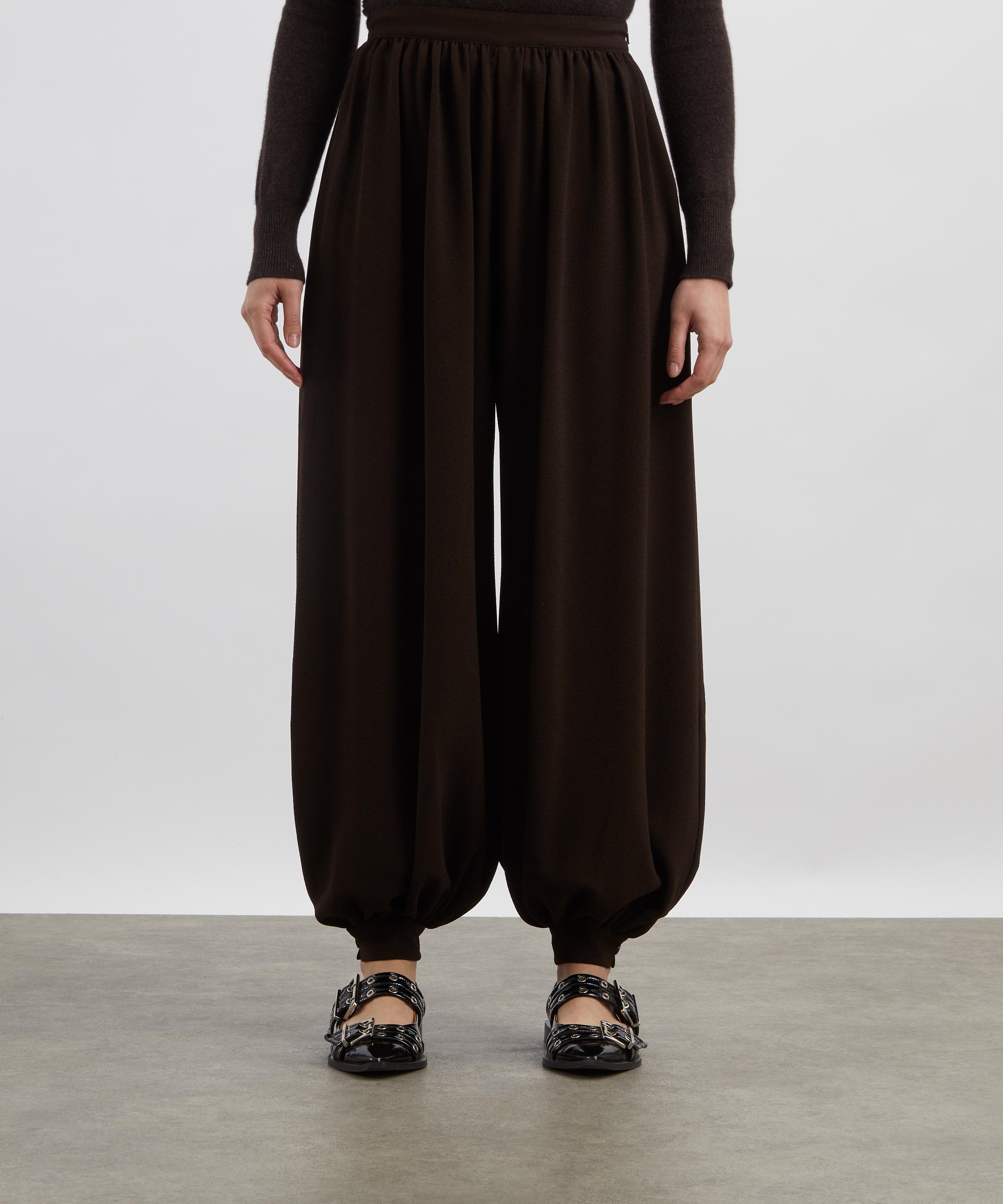 ROTATE Birger Christensen - Dark Brown Pleated Balloon Trousers image number 2