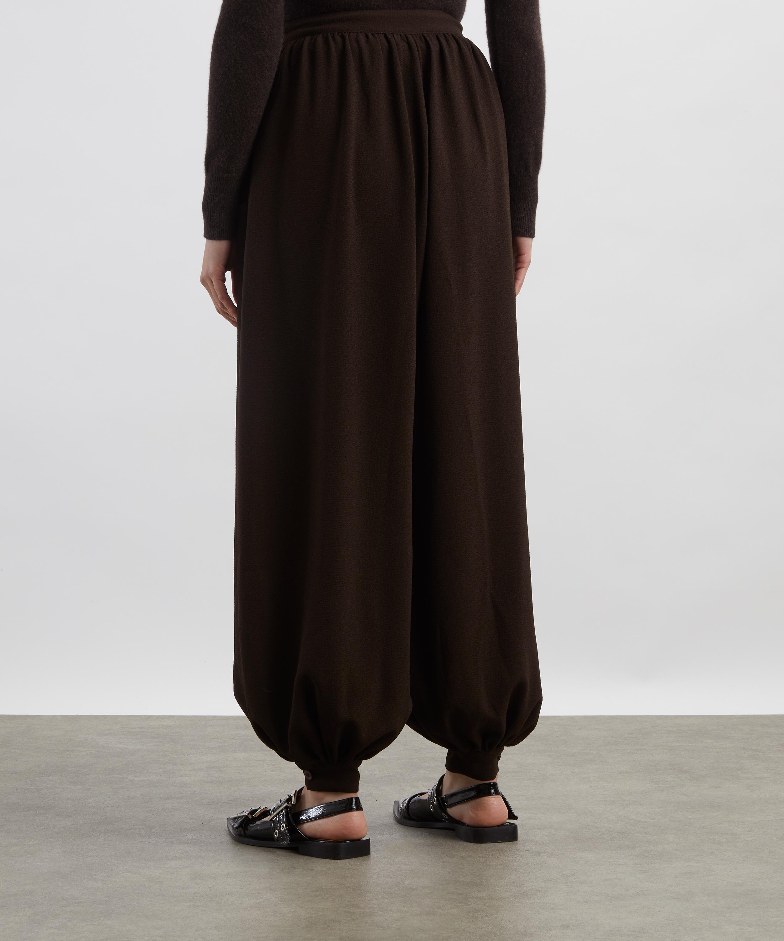 ROTATE Birger Christensen - Dark Brown Pleated Balloon Trousers image number 3