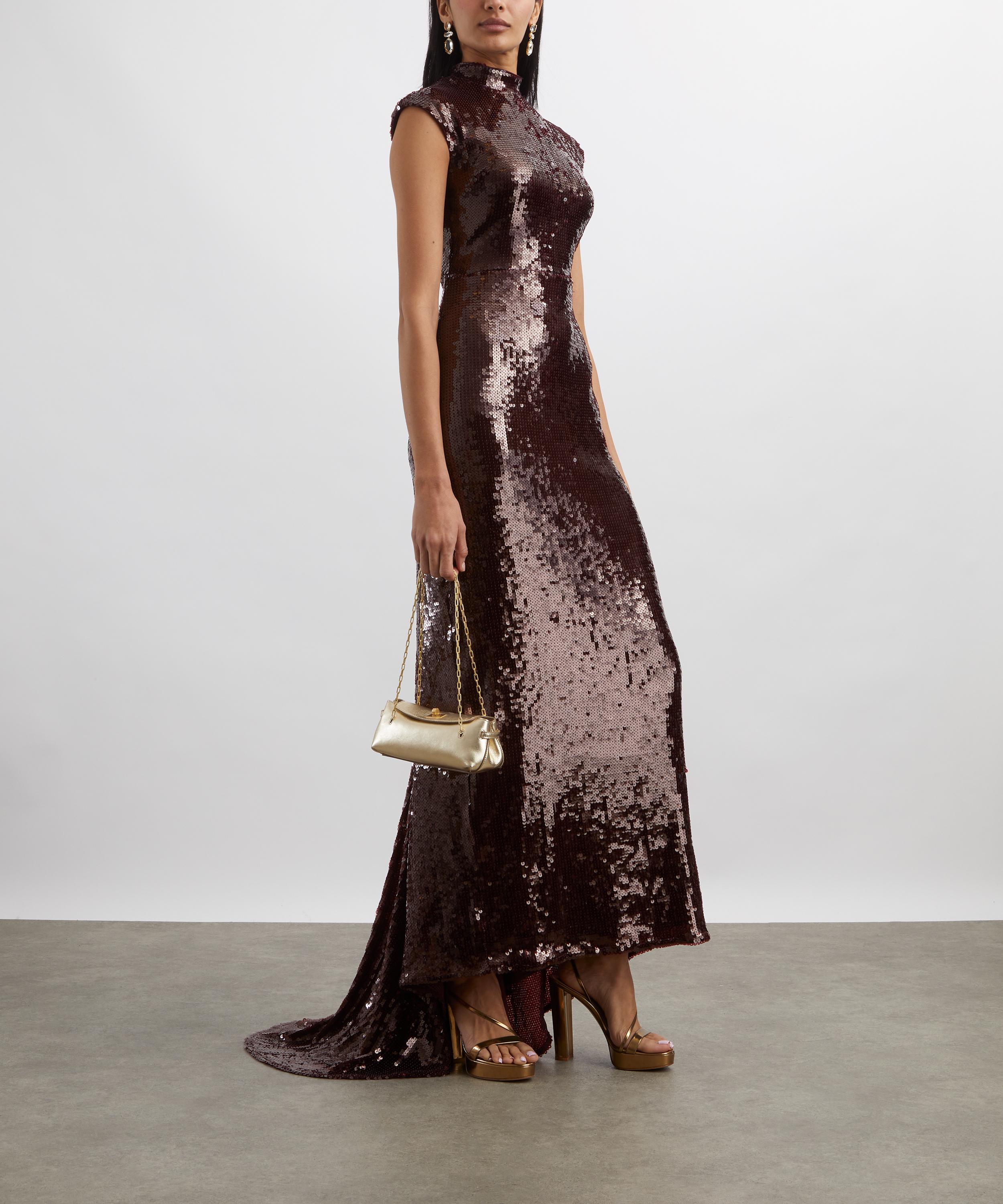slim fit dress slacks Rotate Birger Christensen Sequined puff-sleeve midi dress – Be Right Back main image 1