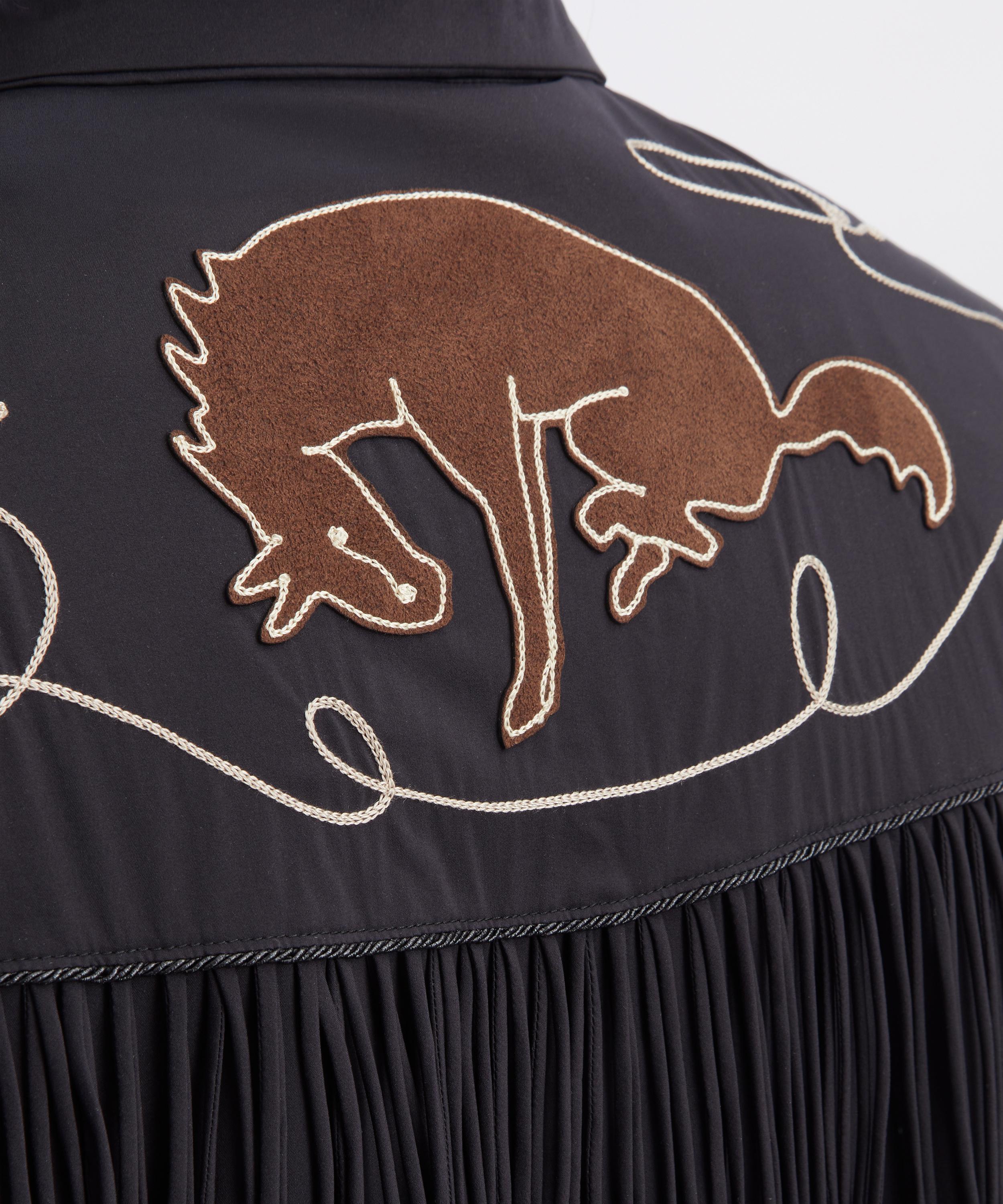 Kapital - Stretch Nylon Fringed Coach Jacket image number 4