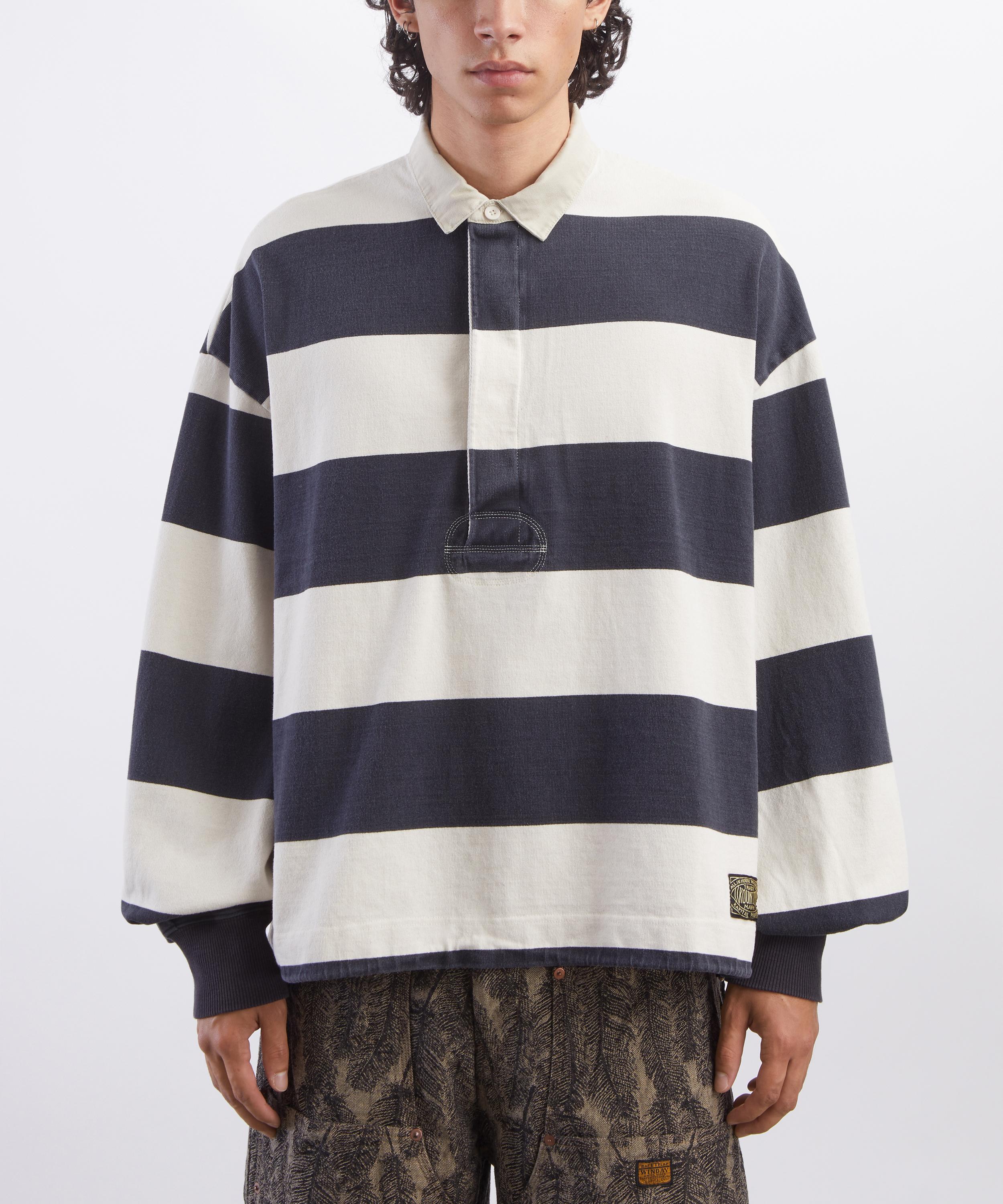 Kapital - JAIL Stripe Jersey BIG Rugger Shirt image number 2