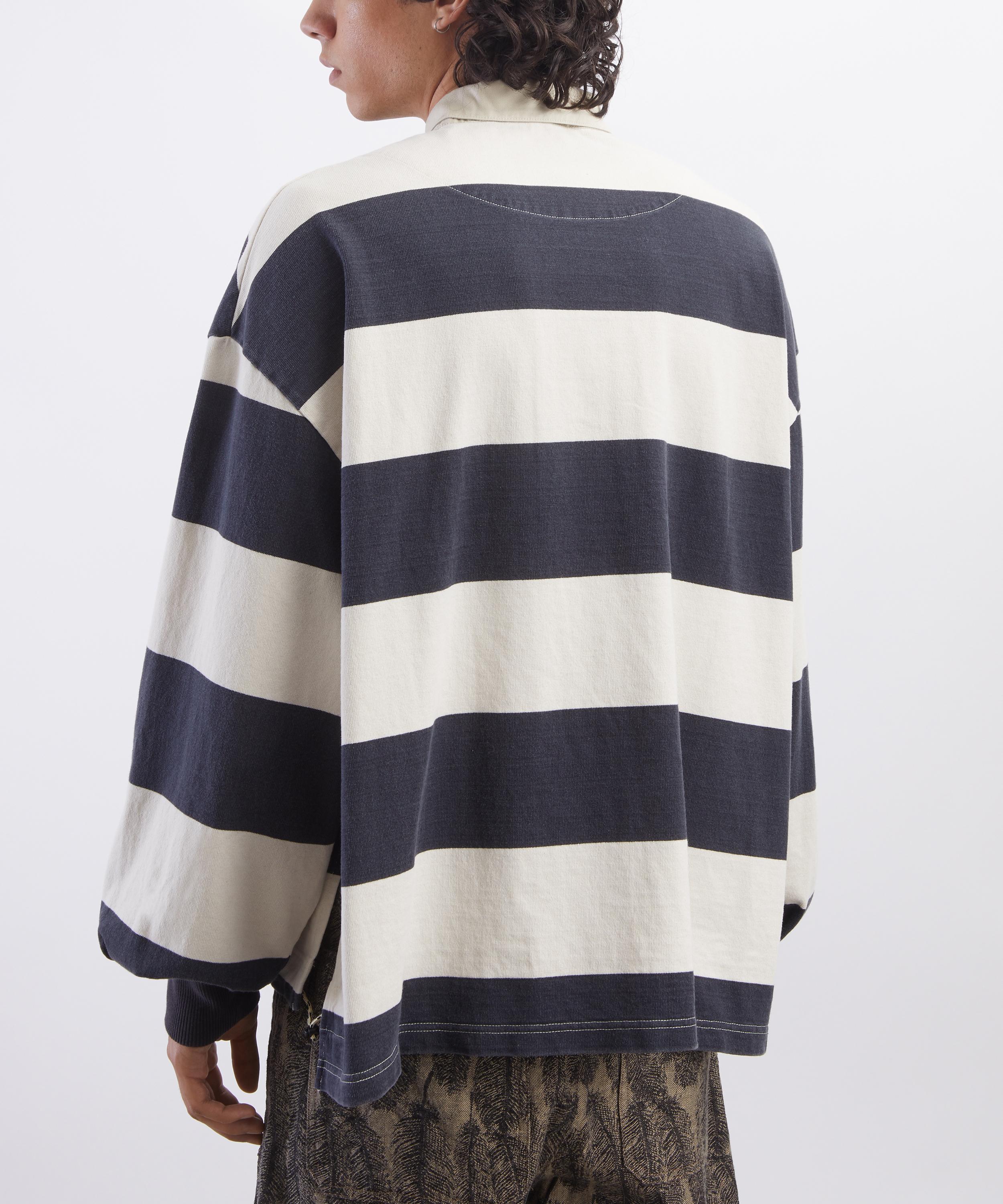 Kapital - JAIL Stripe Jersey BIG Rugger Shirt image number 3