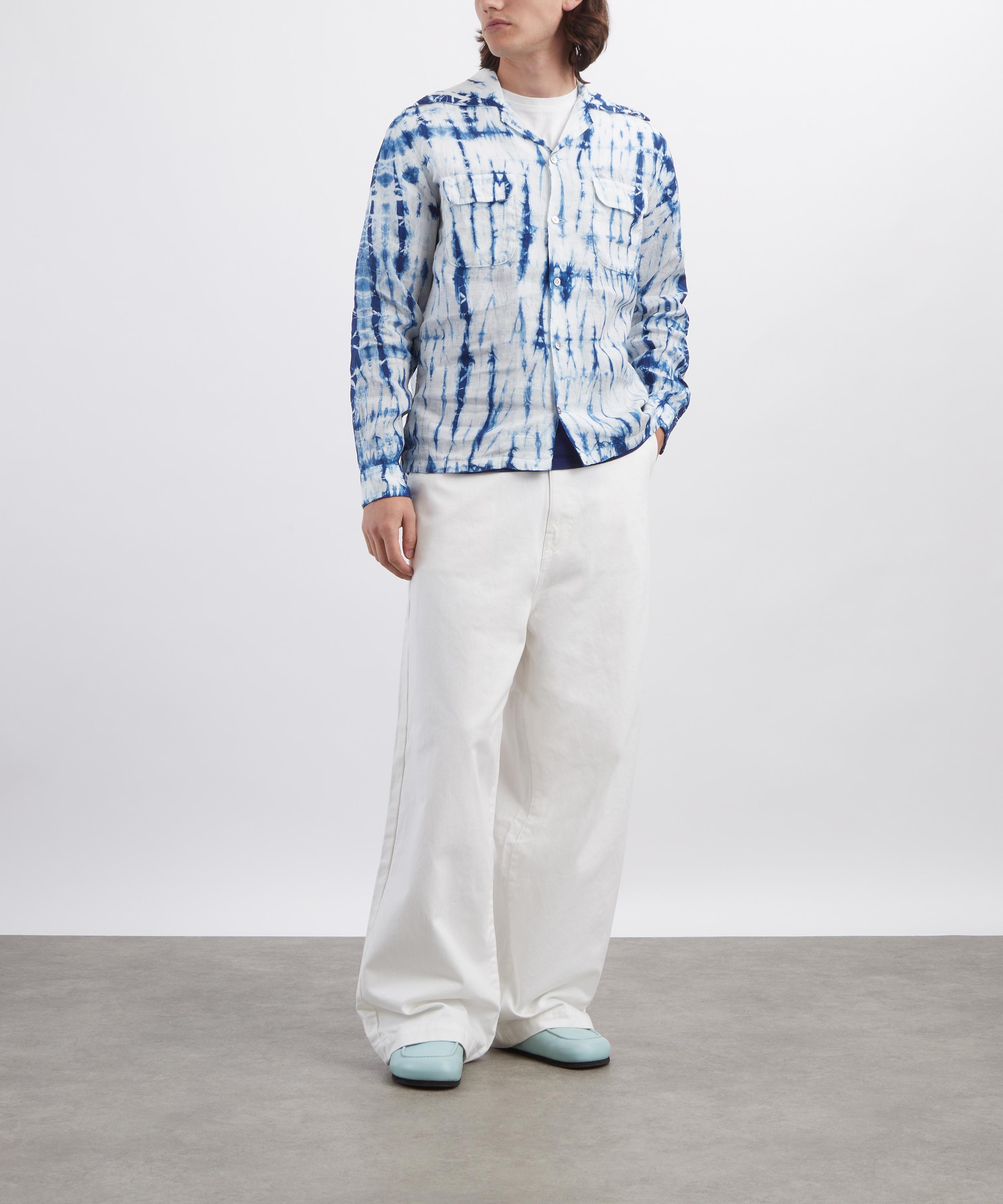 Kapital - French Linen Tokushima Shibori-Dye Wrangle Shirt image number 1