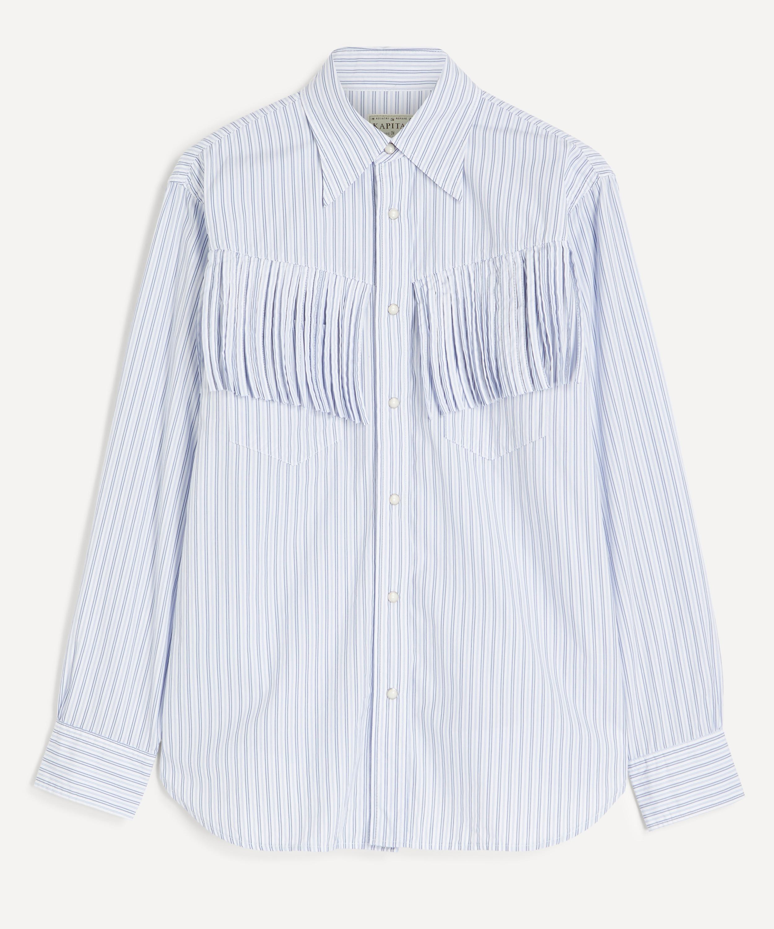 Kapital - Cotton Stripe Fringed HUSKY Western Shirt