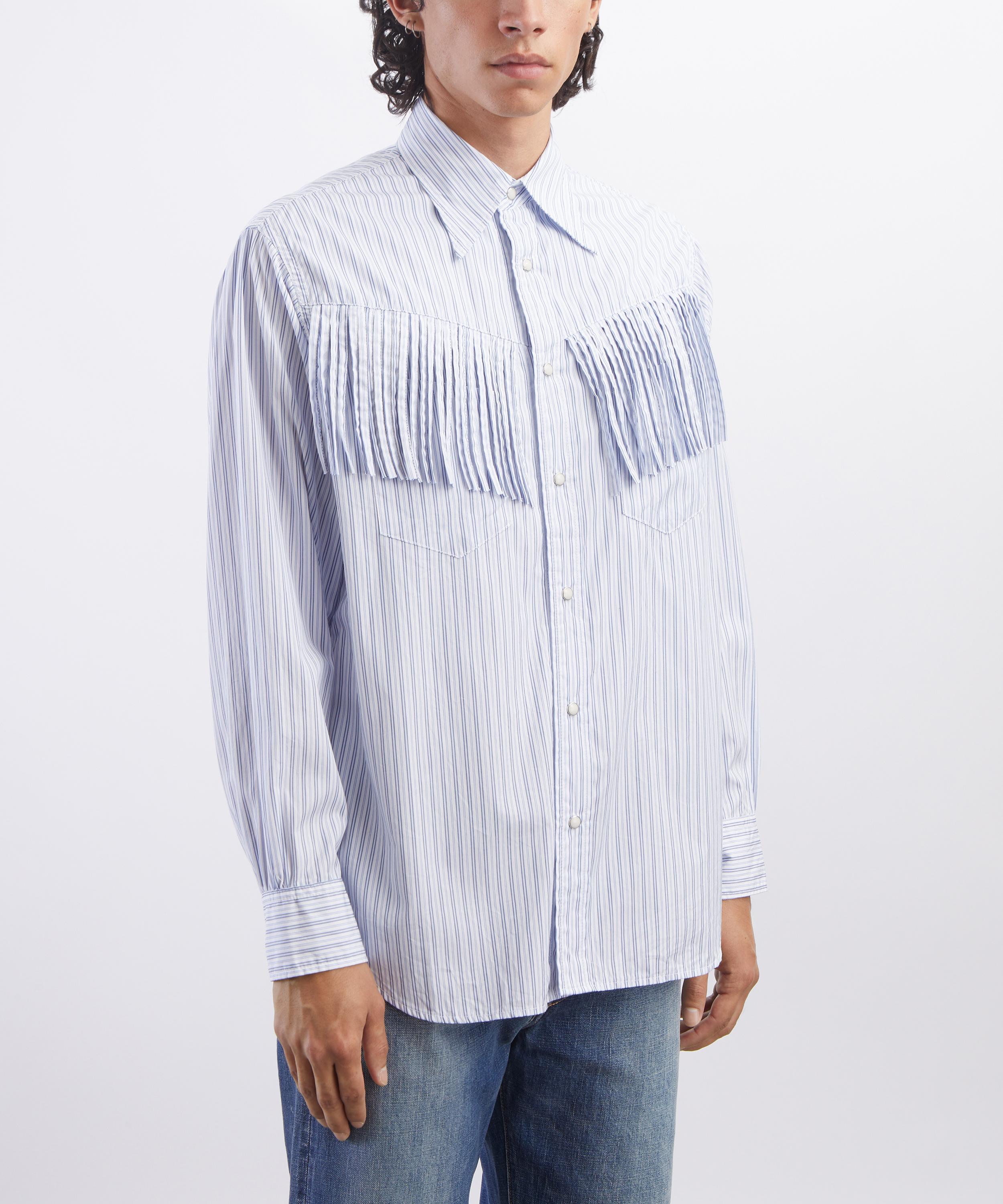 Kapital - Cotton Stripe Fringed HUSKY Western Shirt image number 2