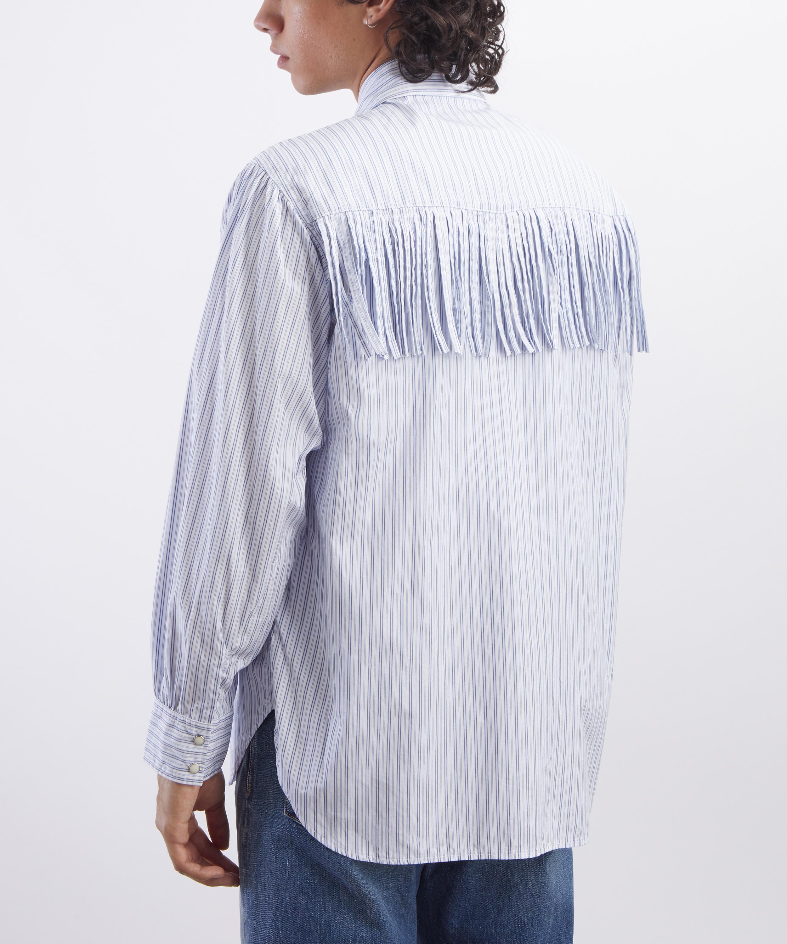 Kapital - Cotton Stripe Fringed HUSKY Western Shirt image number 3