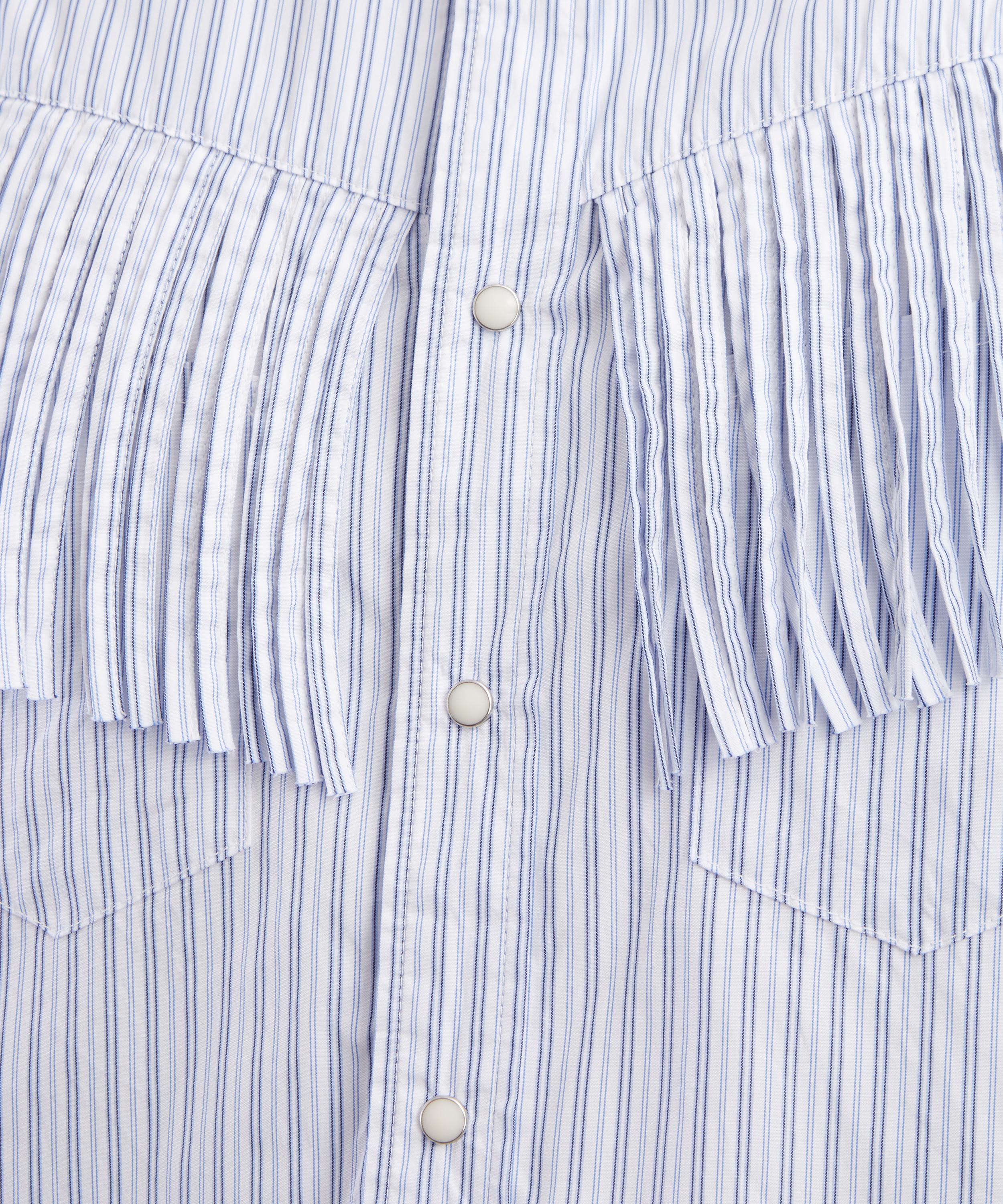 Kapital - Cotton Stripe Fringed HUSKY Western Shirt image number 4