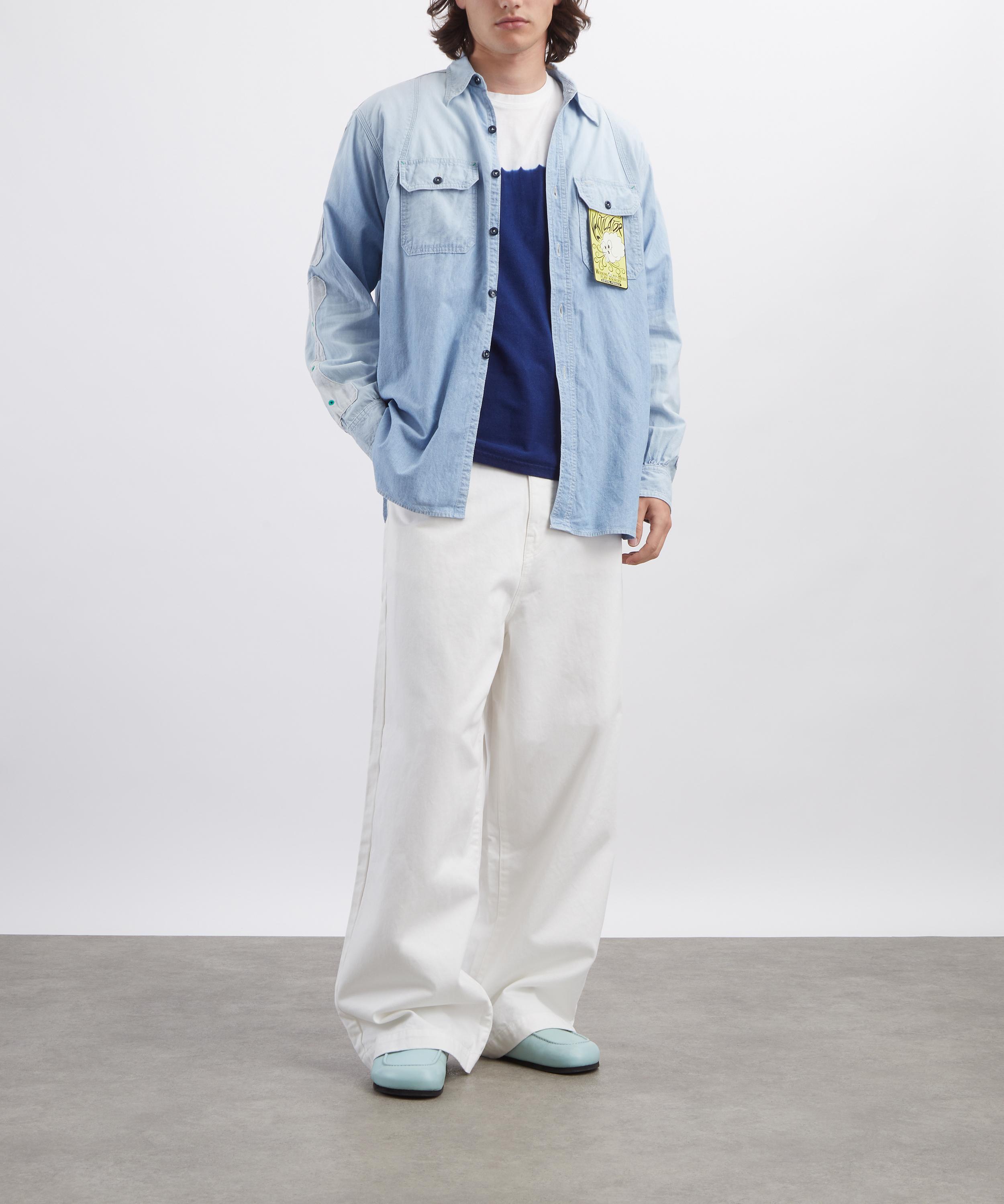 Kapital - Chambray Two-Tone Bone Patch Ventilator Workshirt image number 1