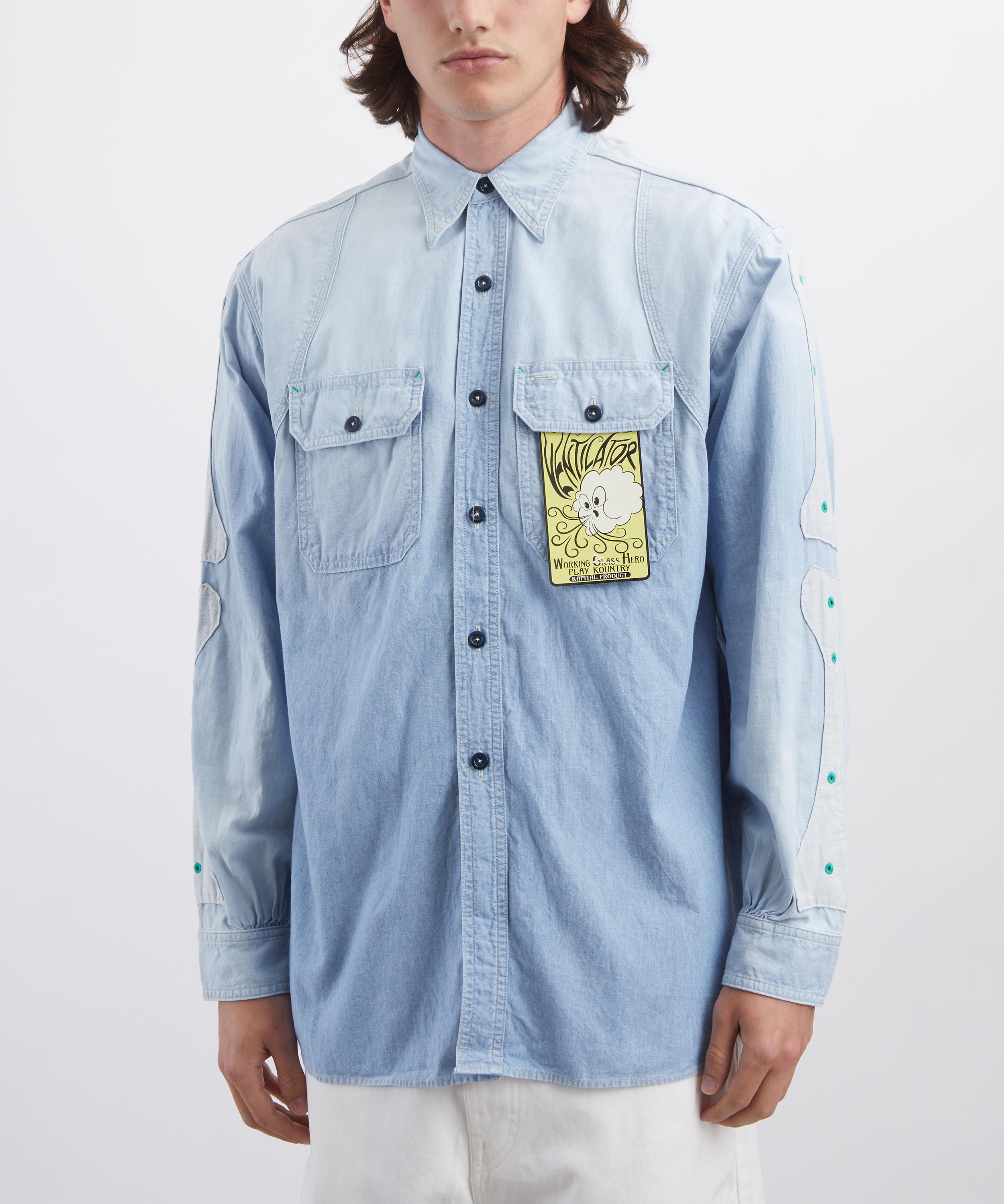 Kapital - Chambray Two-Tone Bone Patch Ventilator Workshirt image number 2