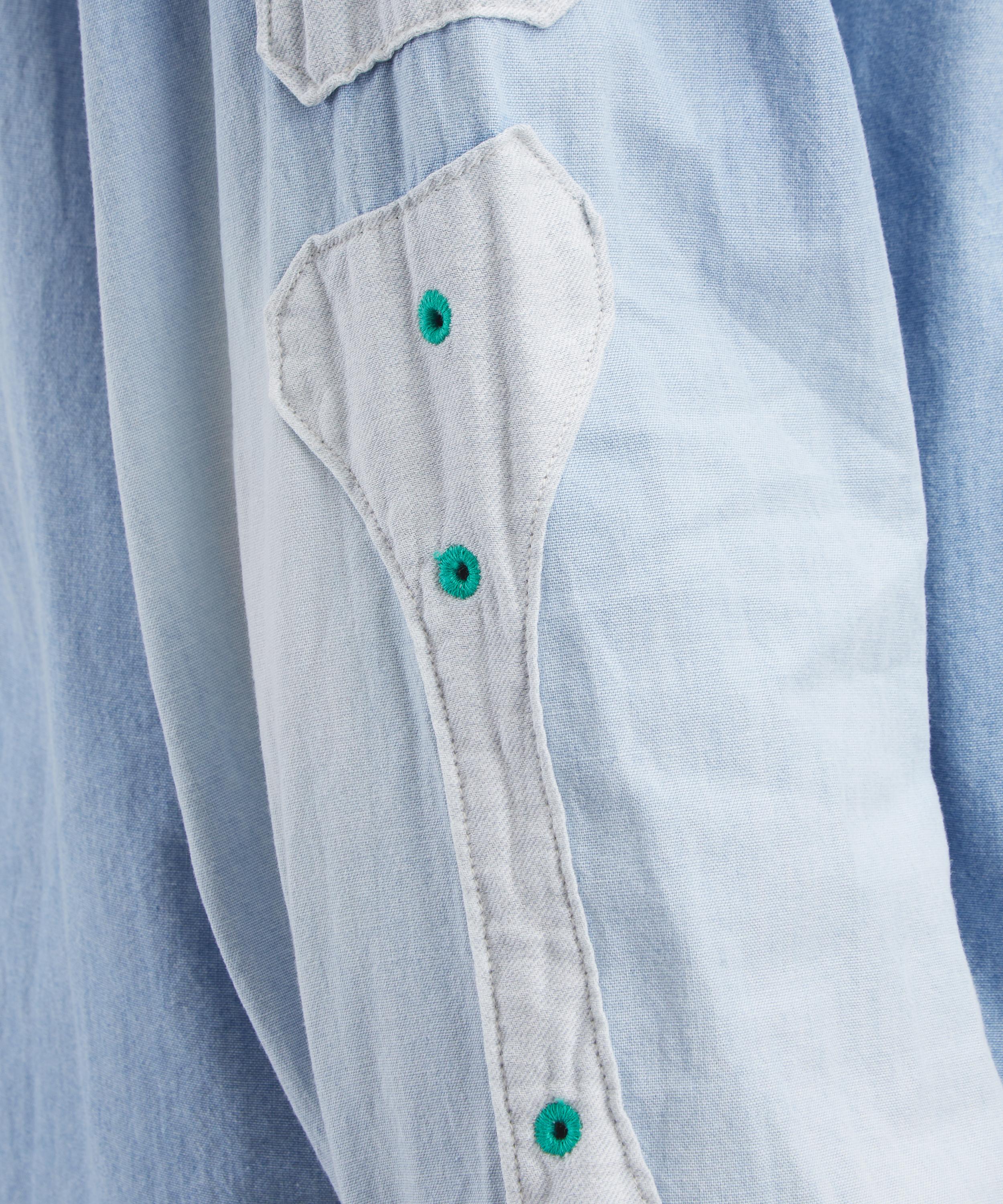 Kapital - Chambray Two-Tone Bone Patch Ventilator Workshirt image number 4