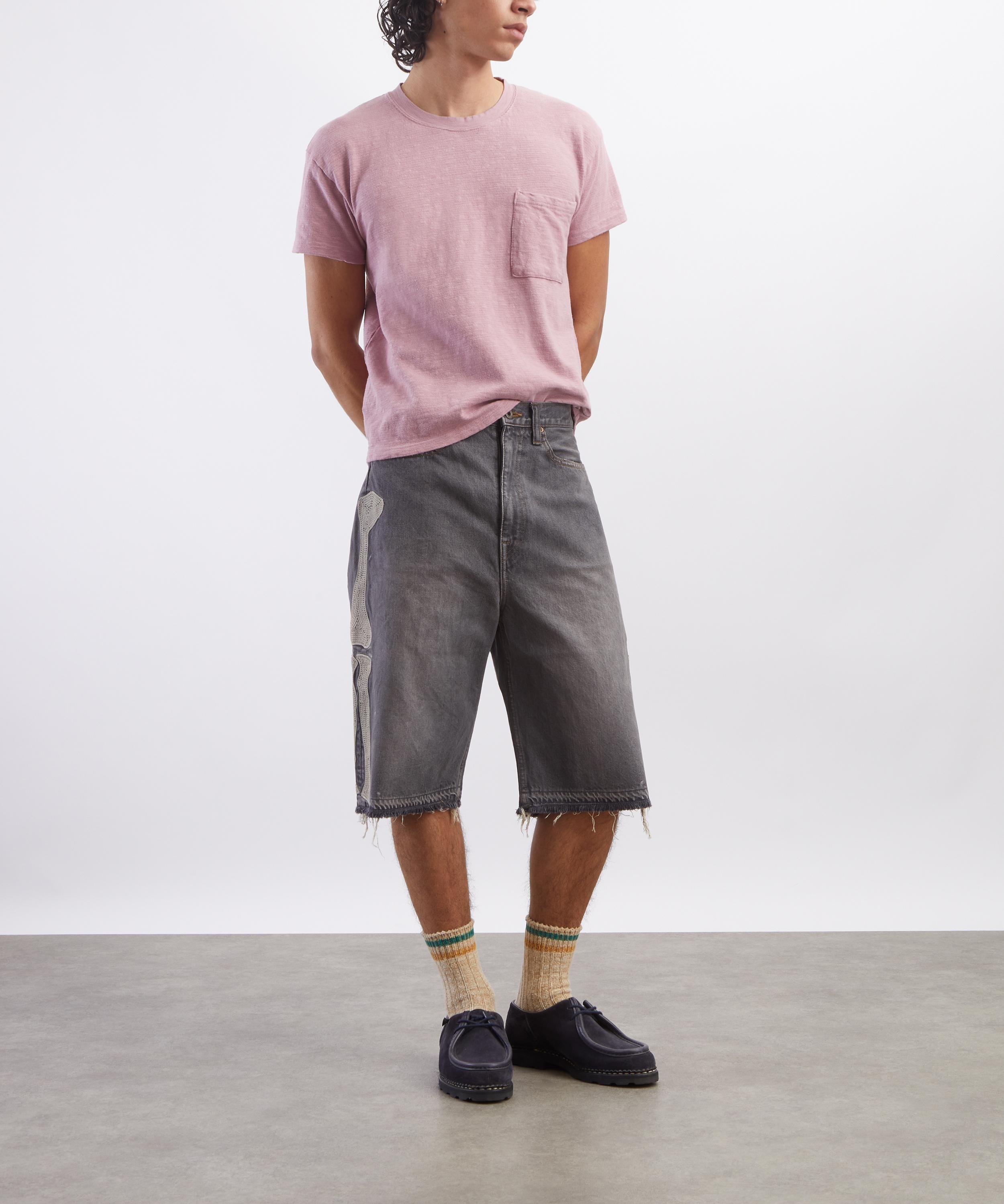 Kapital - Pink Amuse Knit Pocket T-Shirt image number 1