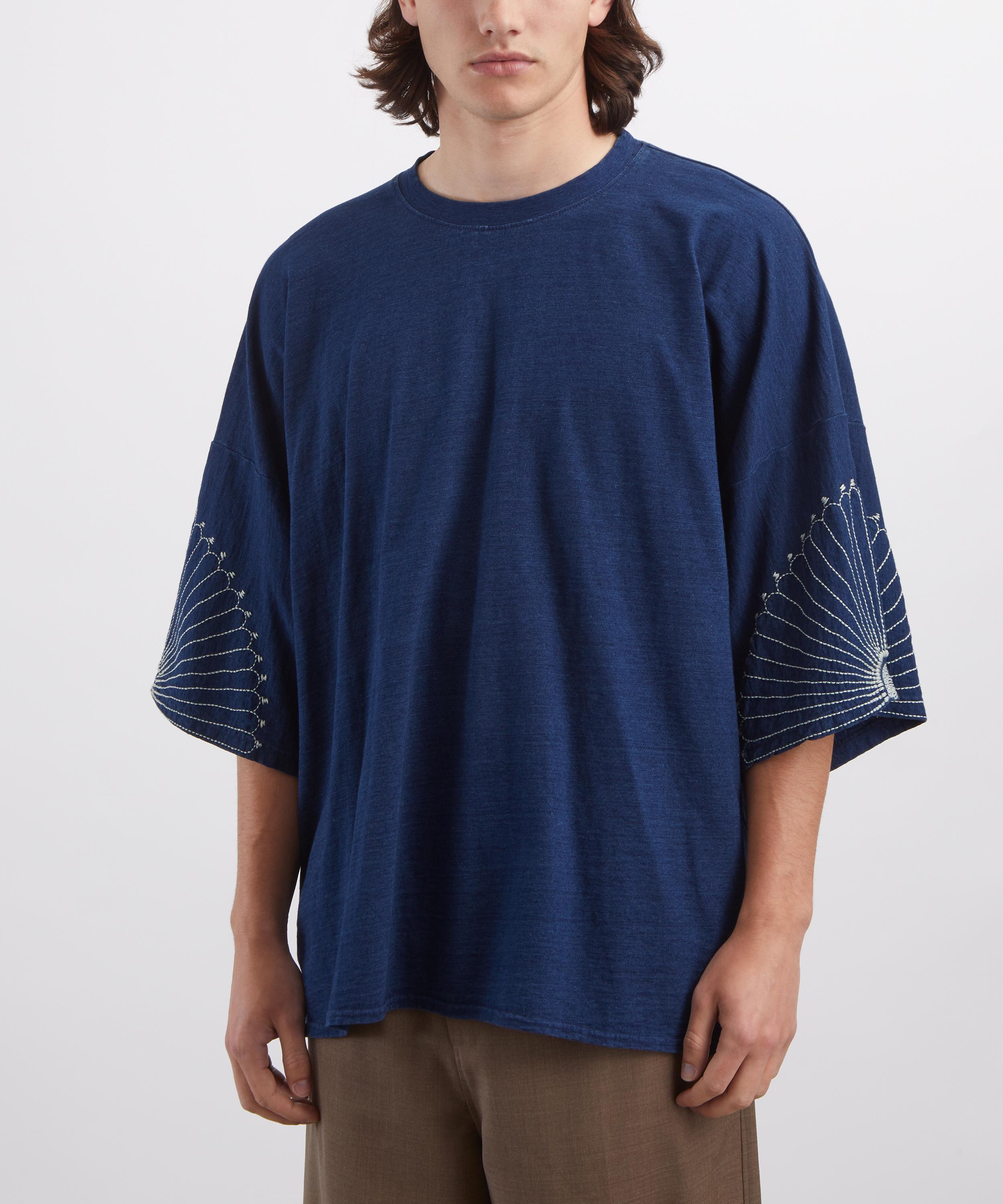 Kapital - Indigo Jersey Furokshiki Huge T-Shirt image number 2