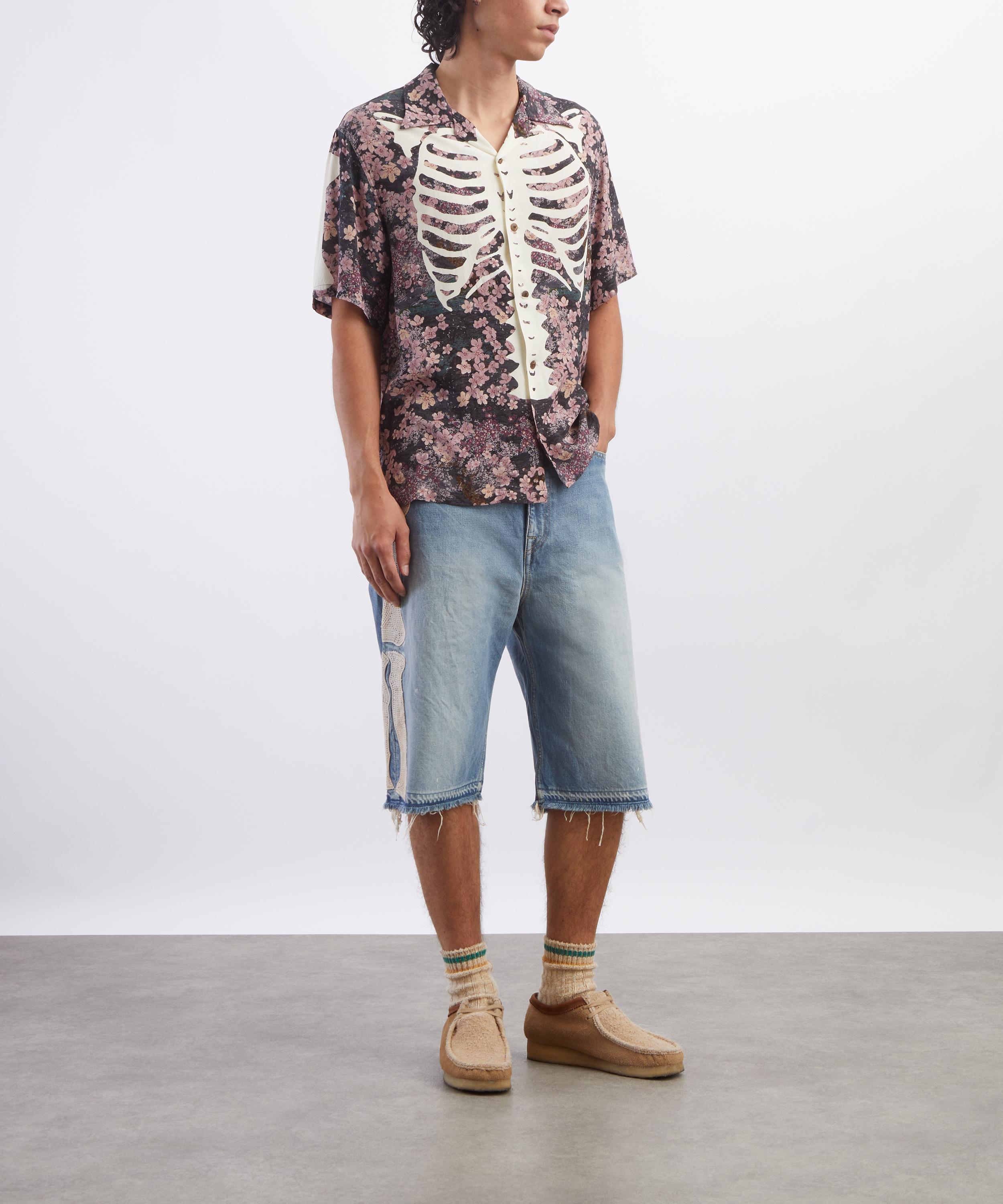 Kapital - Light Indigo 14oz Denim 5P BONE Shorts image number 1