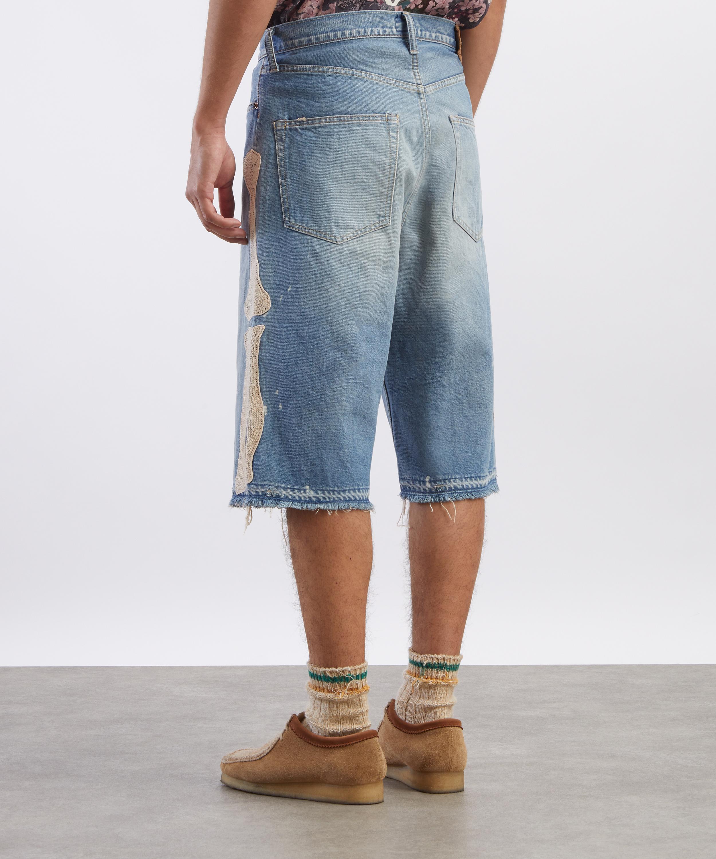 Kapital - Light Indigo 14oz Denim 5P BONE Shorts image number 3