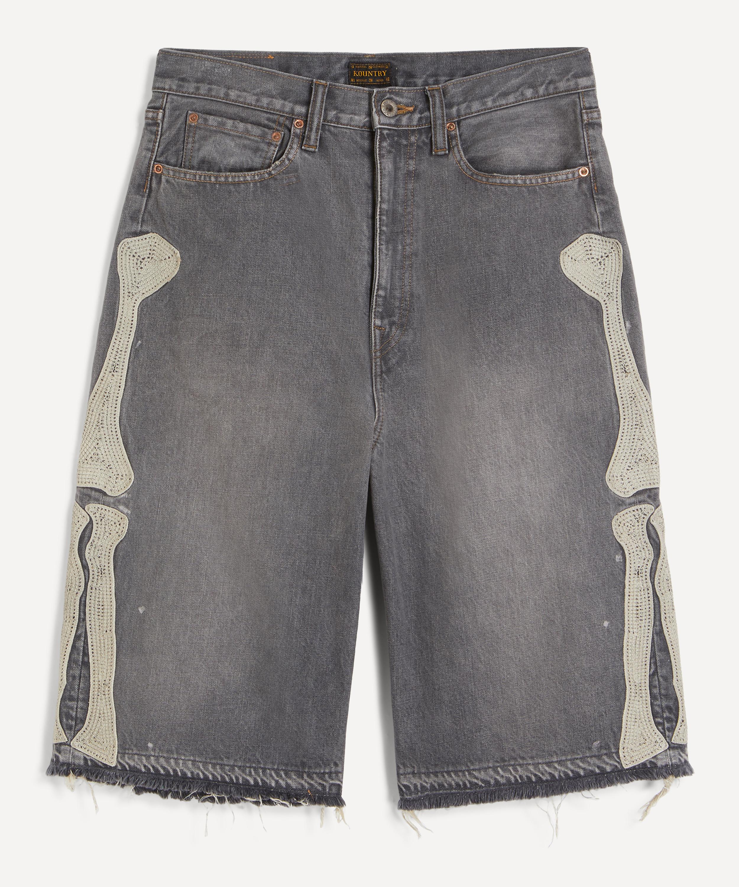 Kapital - Black Indigo 14oz Denim 5P BONE Shorts
