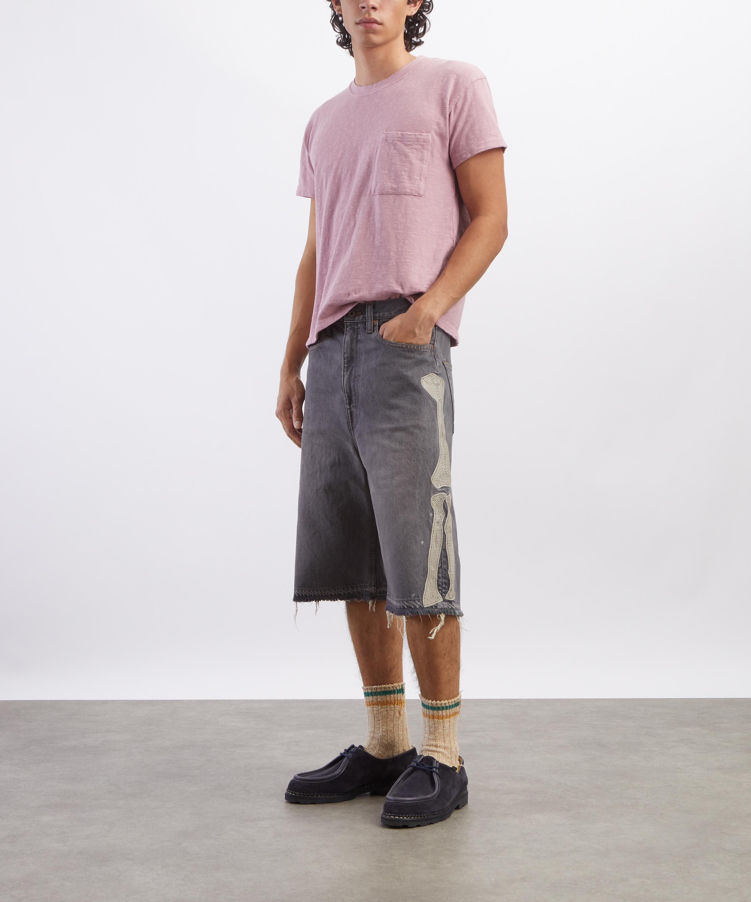 Kapital - Black Indigo 14oz Denim 5P BONE Shorts image number 1