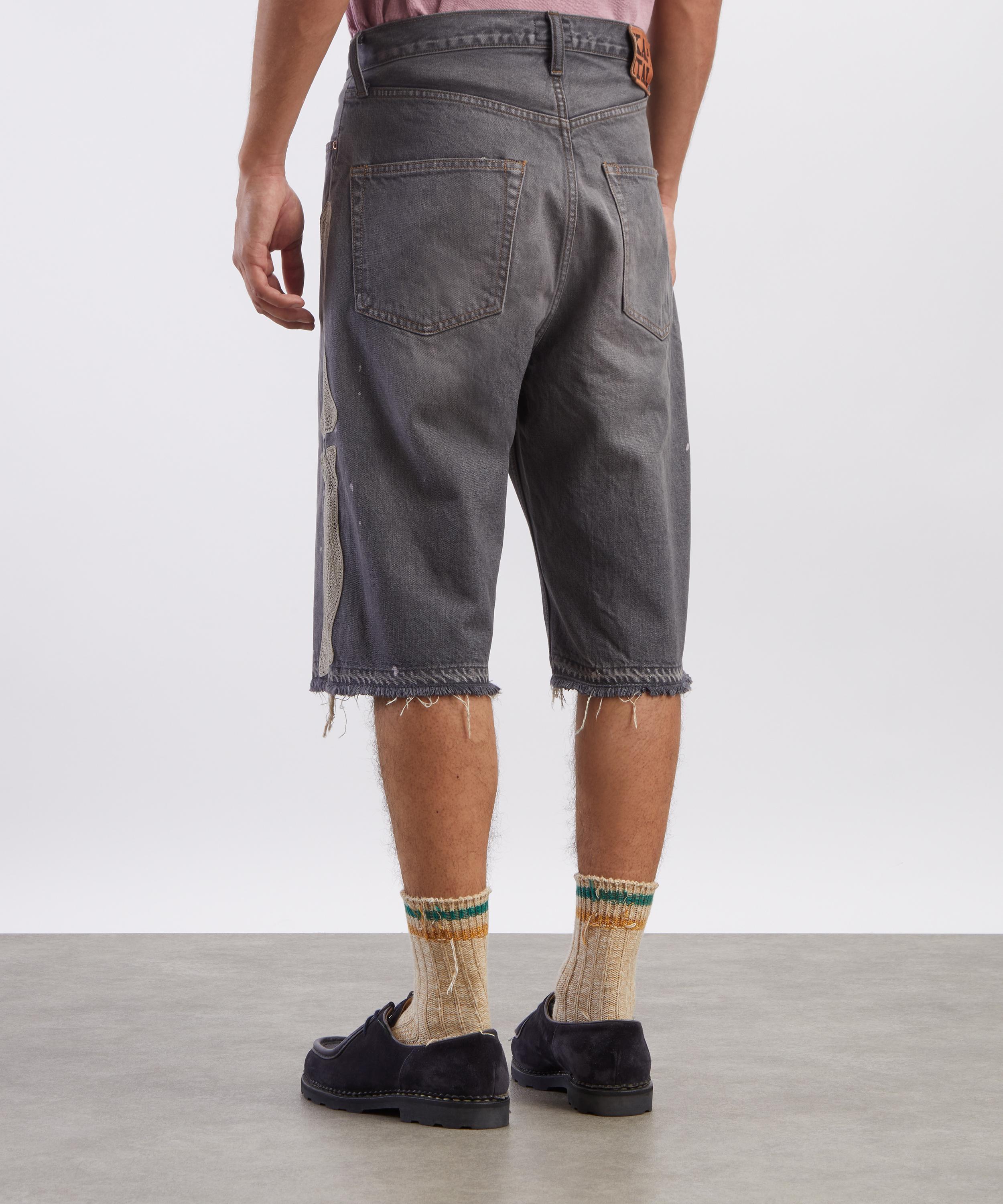Kapital - Black Indigo 14oz Denim 5P BONE Shorts image number 3