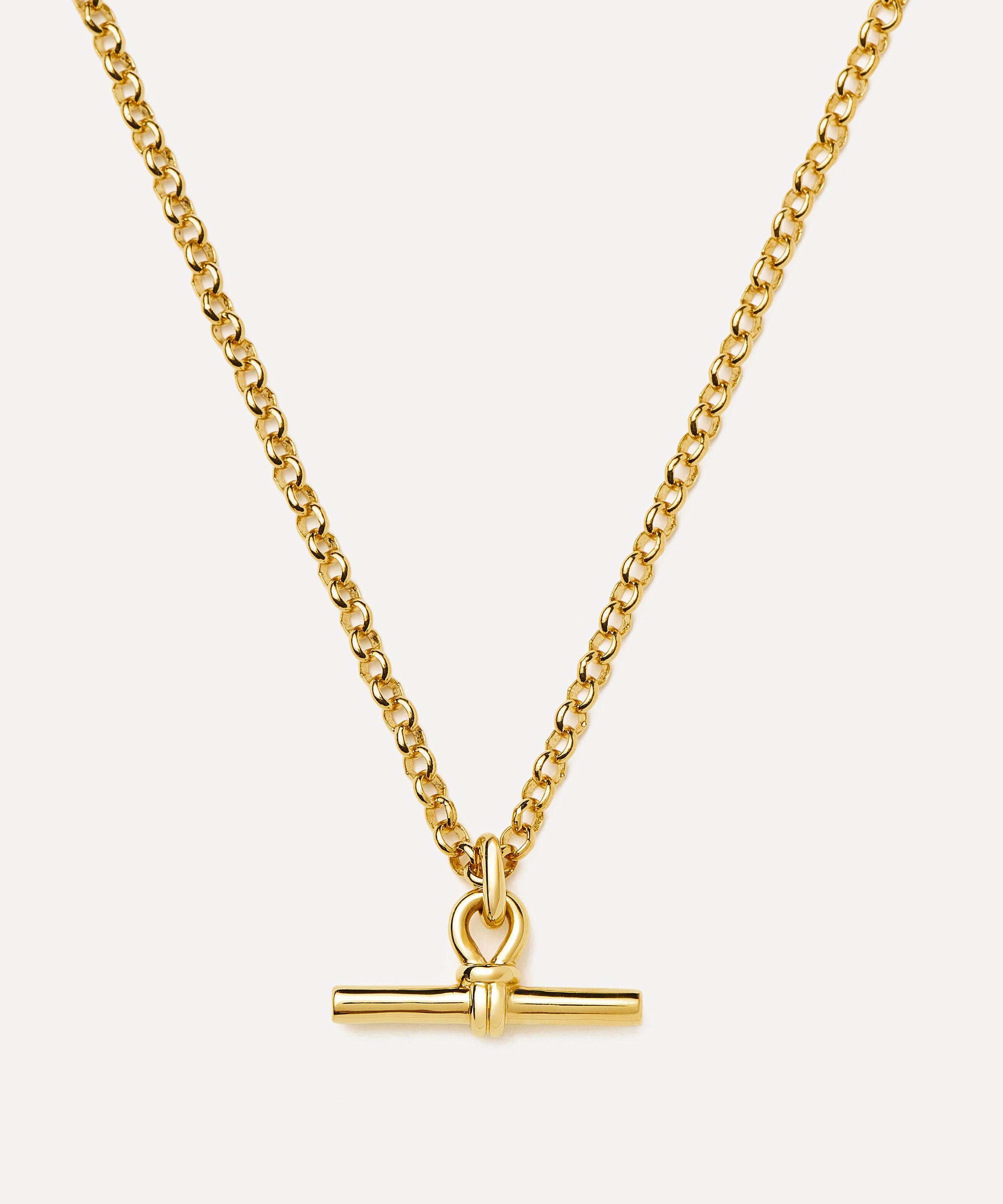Missoma - 18ct Gold-Plated Chunky T-Bar Pendant Necklace image number 0
