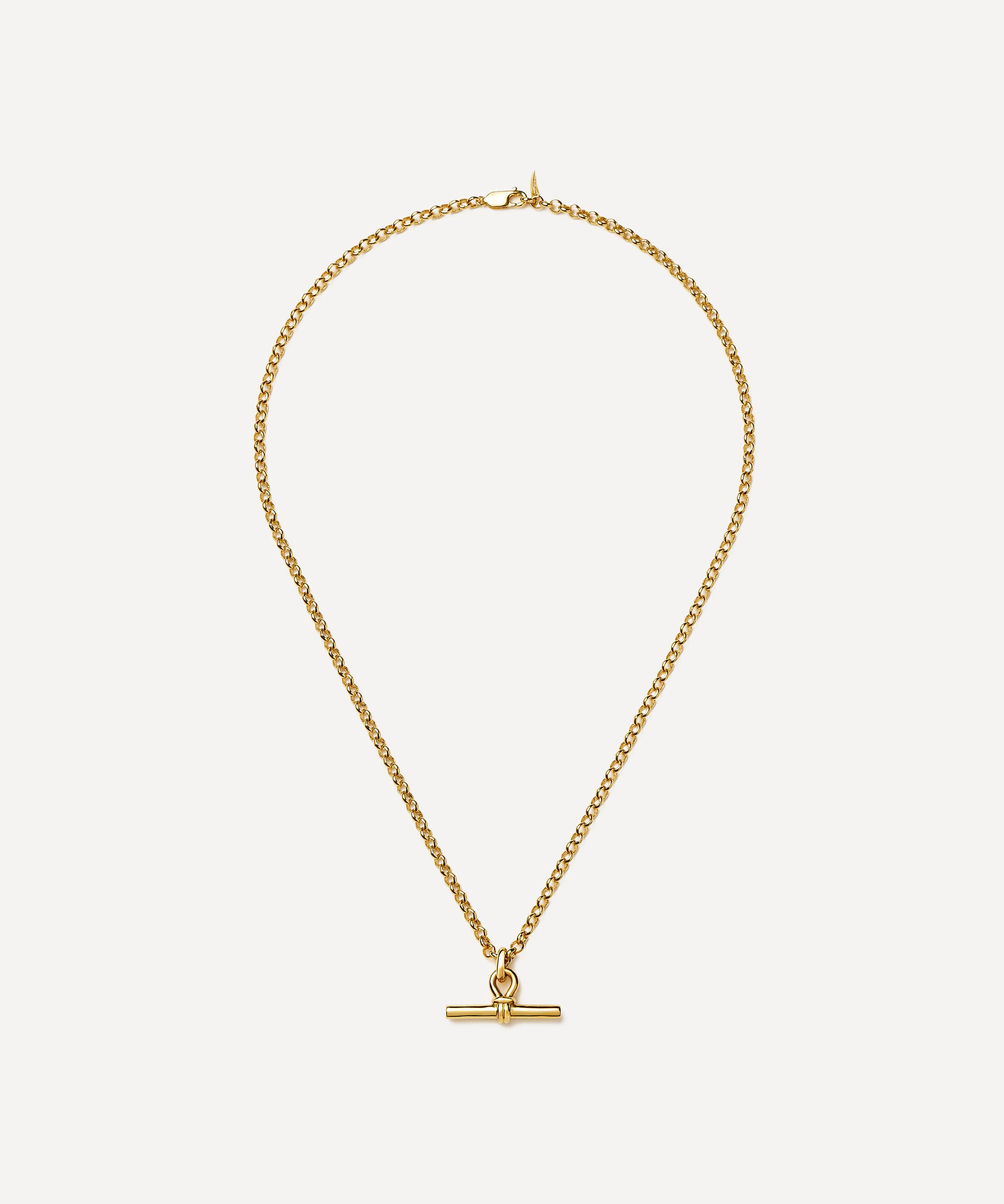 Missoma - 18ct Gold-Plated Chunky T-Bar Pendant Necklace image number 1