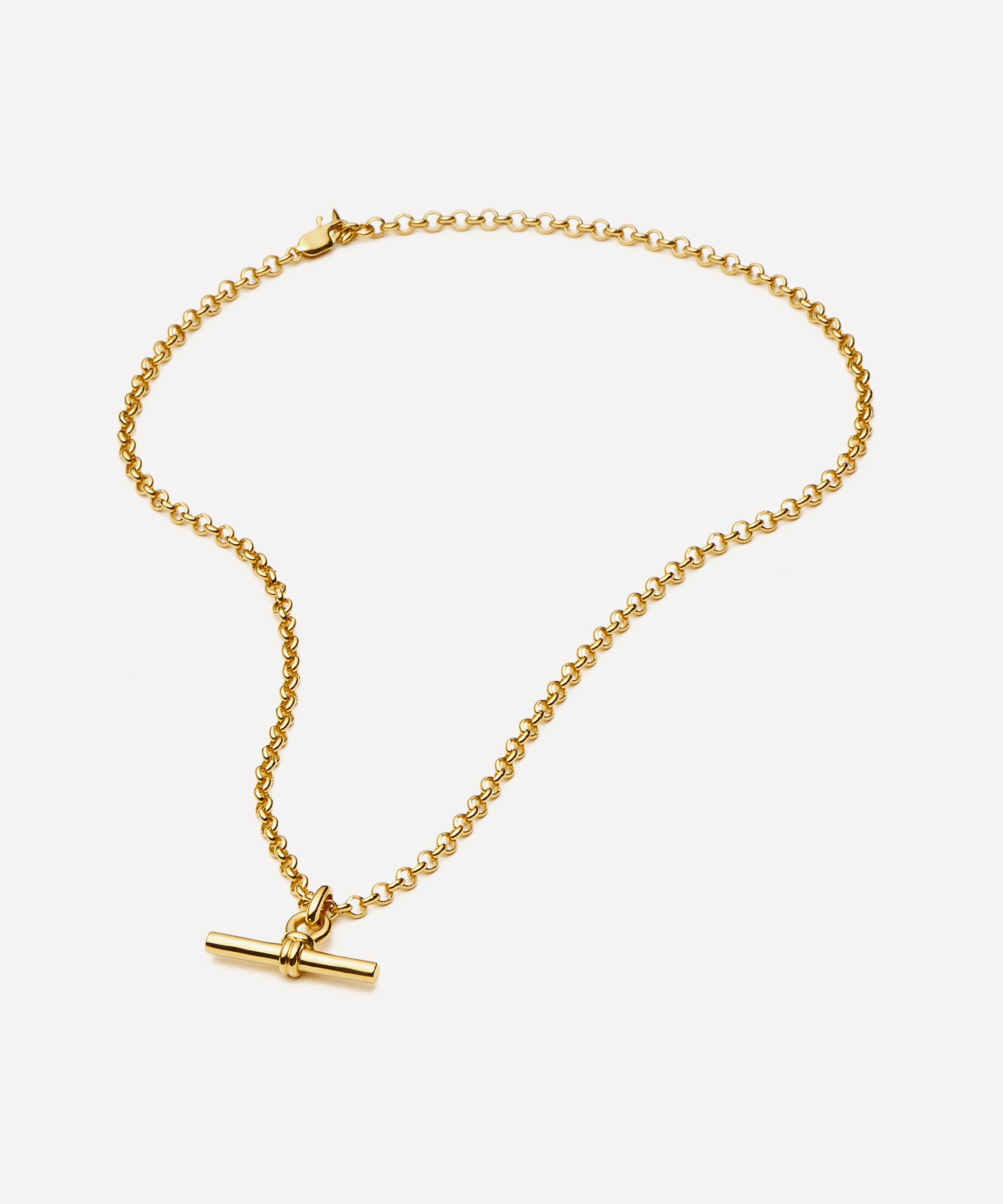 Missoma - 18ct Gold-Plated Chunky T-Bar Pendant Necklace image number 2