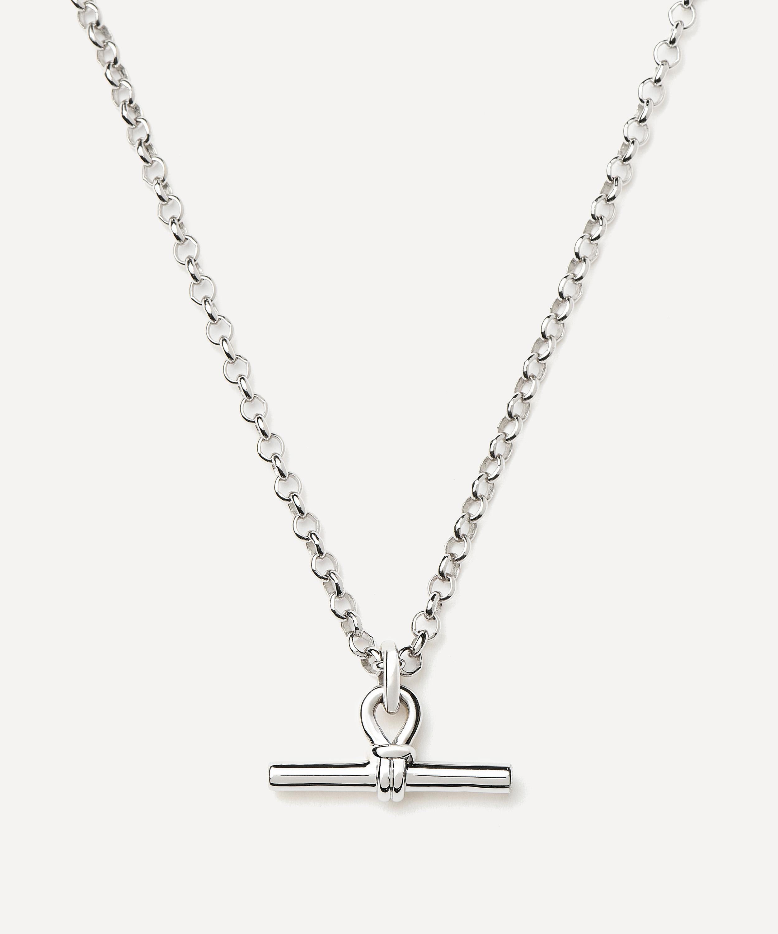 Missoma - Silver-Plated Chunky T-Bar Pendant Necklace image number 0