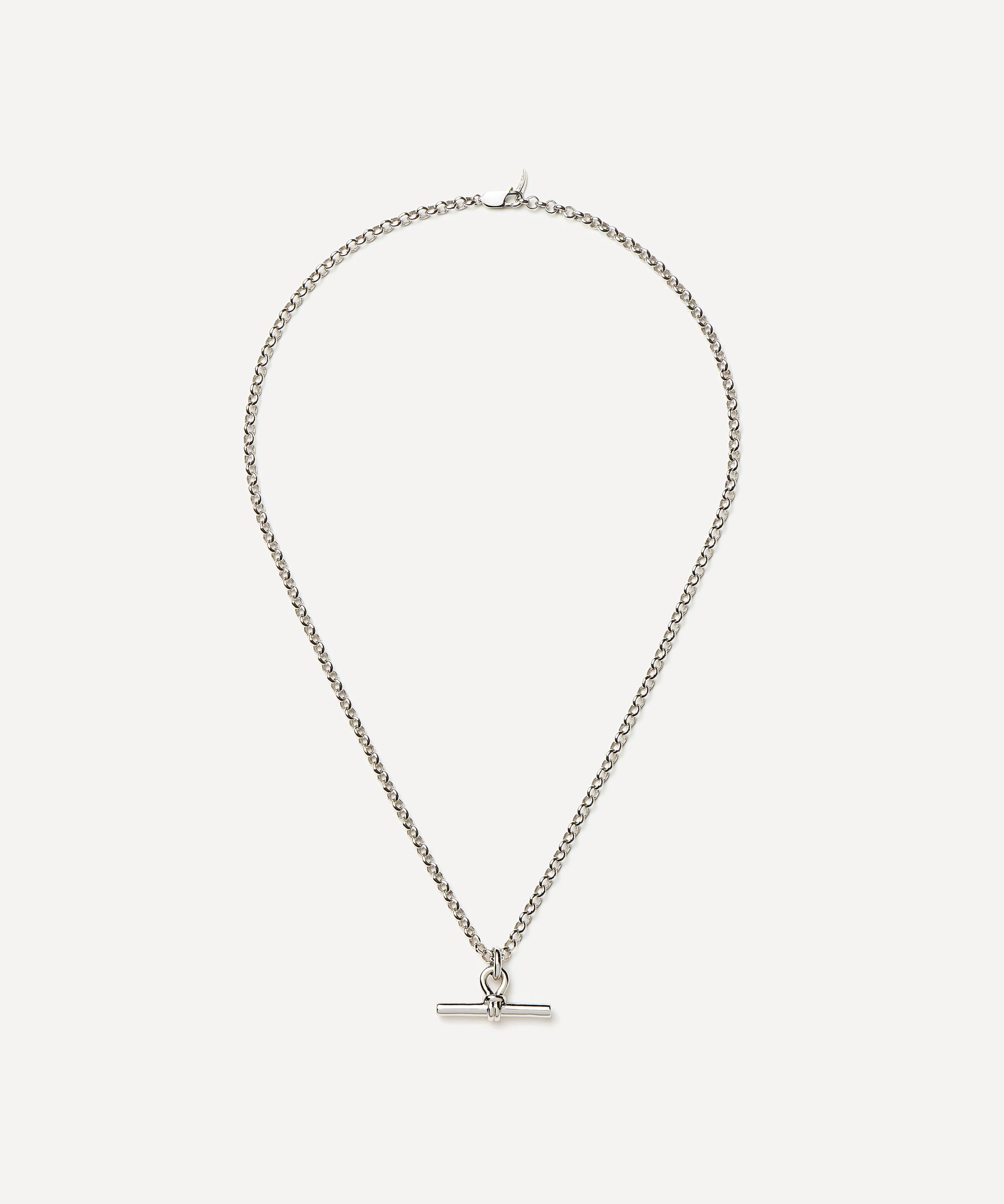 Missoma - Silver-Plated Chunky T-Bar Pendant Necklace image number 1