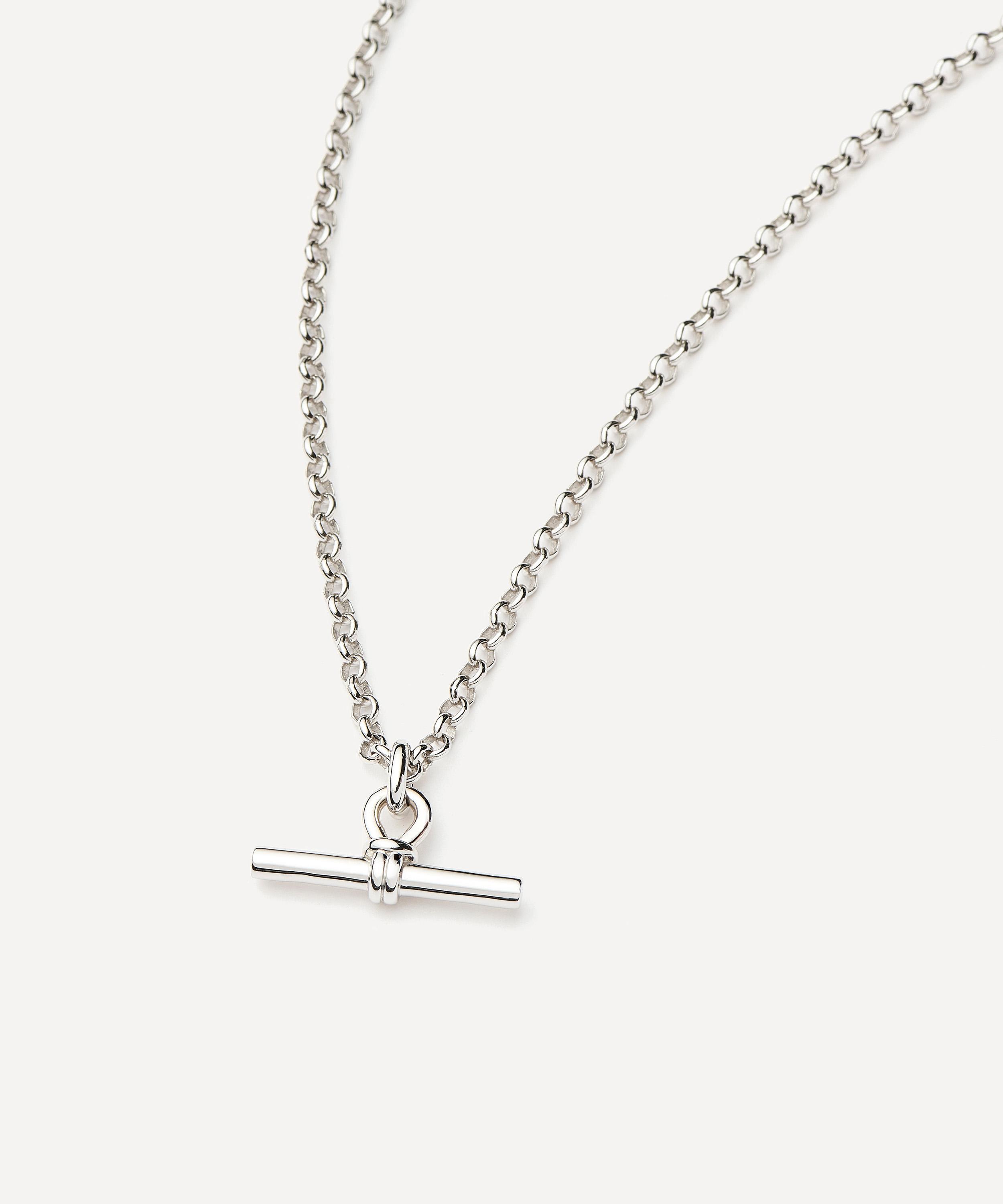 Missoma - Silver-Plated Chunky T-Bar Pendant Necklace image number 3