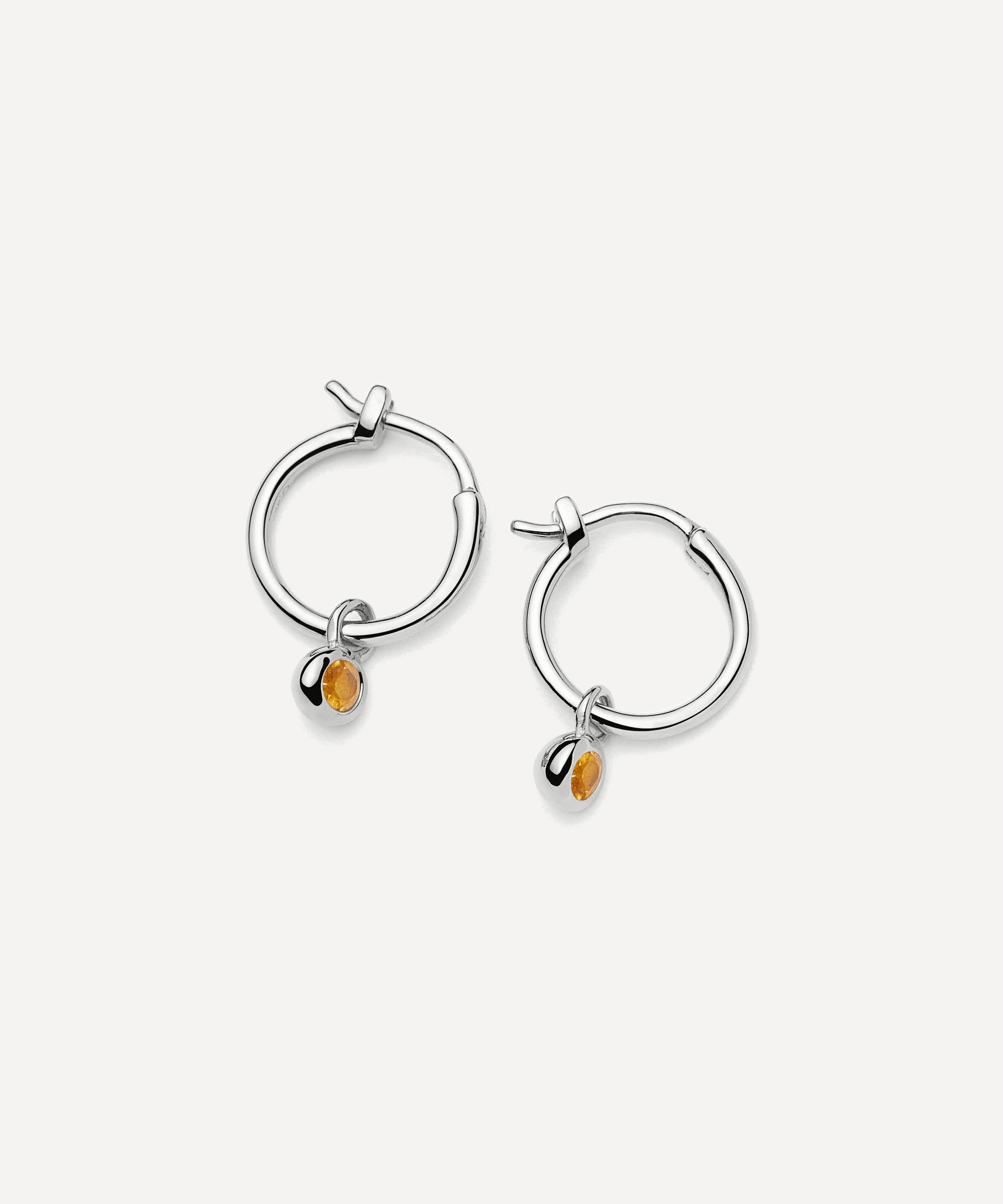 Missoma - Sterling Silver November Birthstone Mini Charm Hoop Earrings image number 0