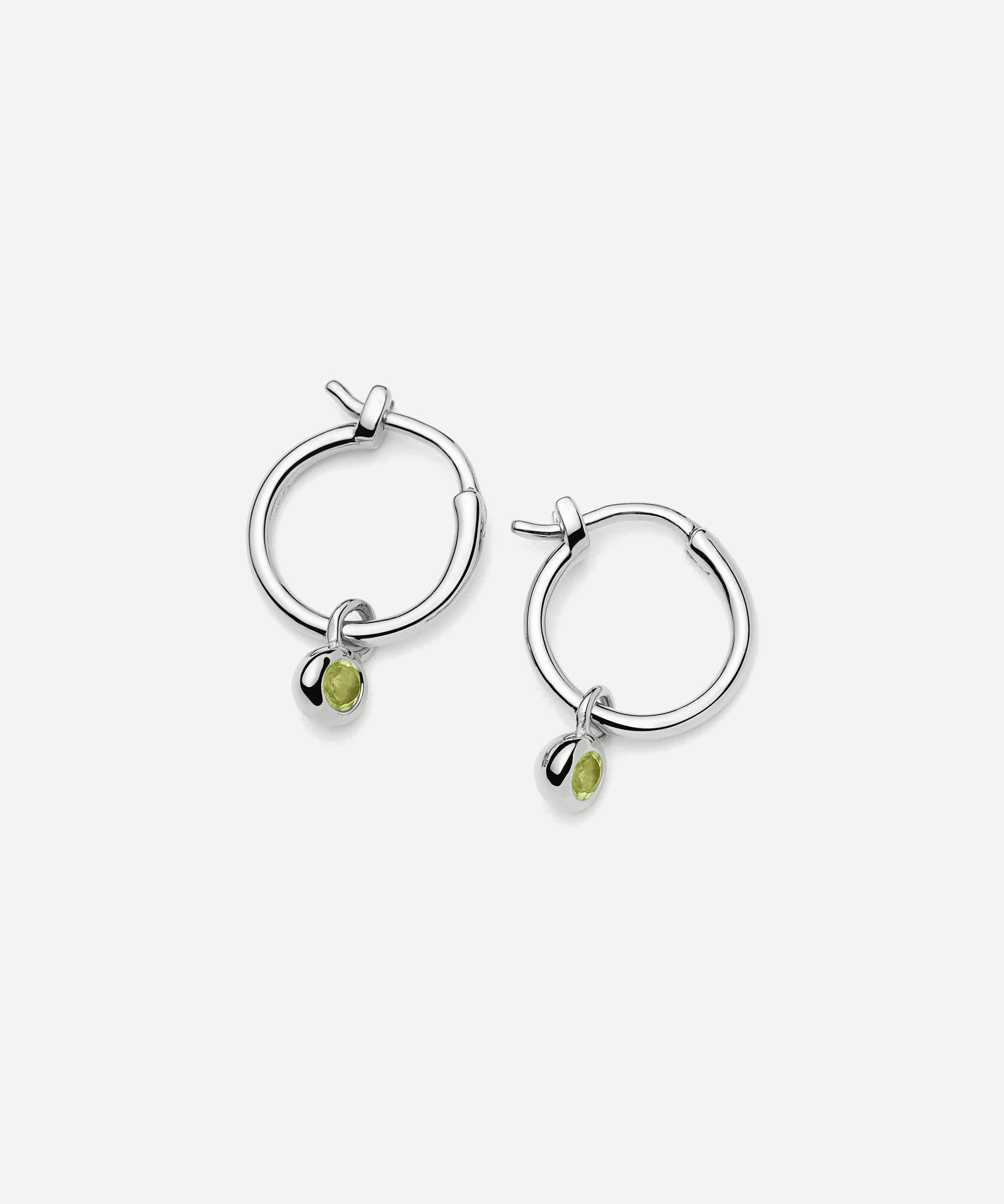 Missoma - Sterling Silver August Birthstone Mini Charm Hoop Earrings image number 0