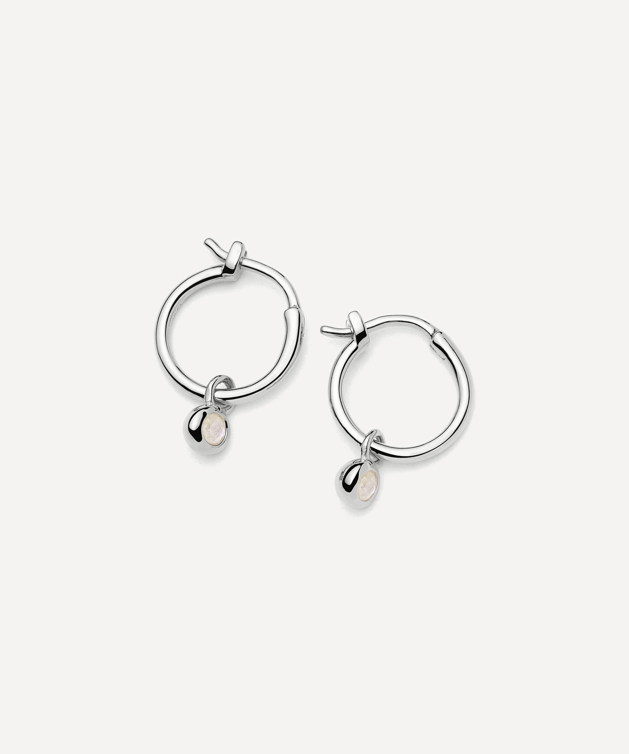 Missoma - Sterling Silver June Birthstone Mini Charm Hoop Earrings image number 0