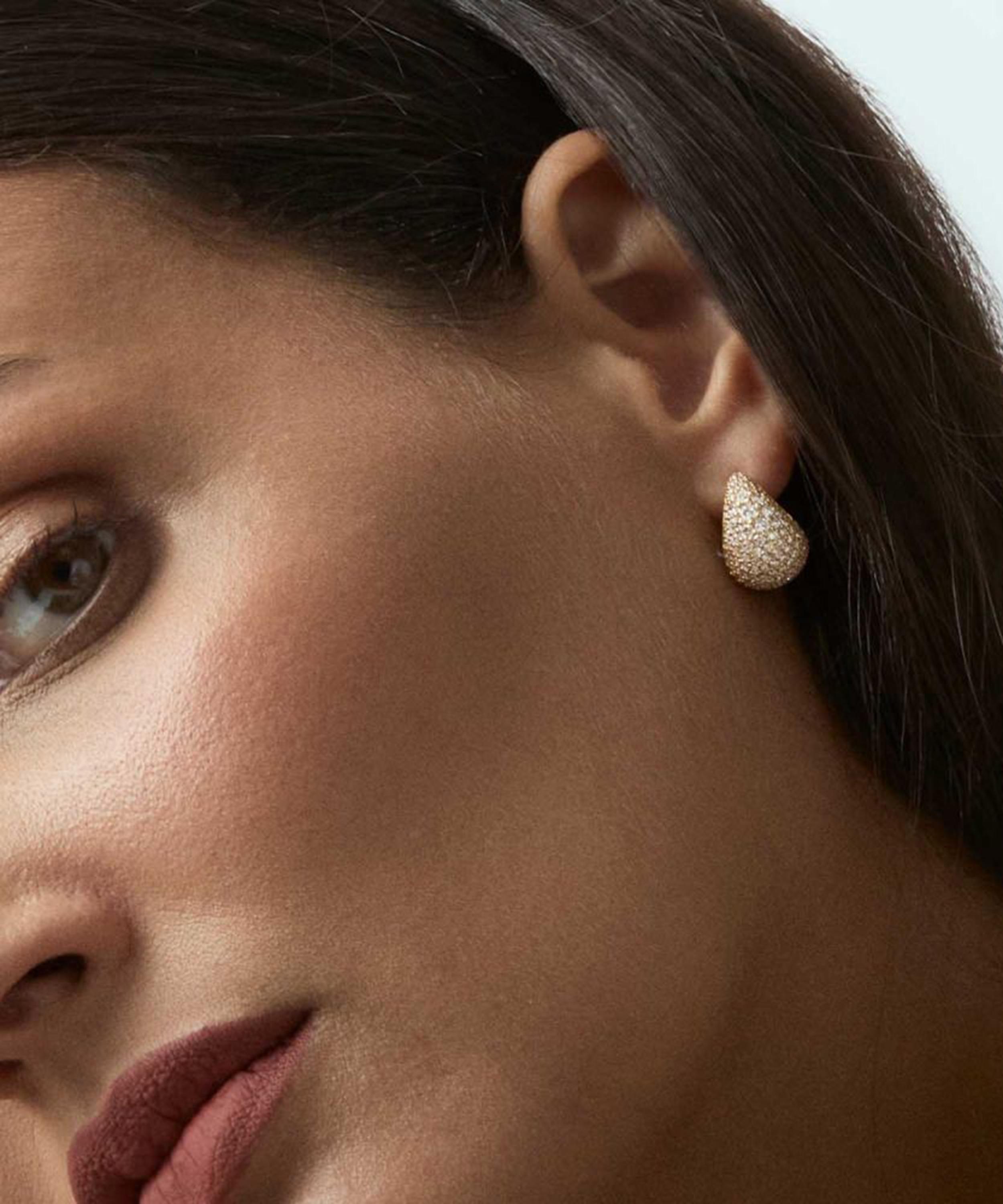 Dinny Hall - 9ct Gold Signature Large Scoop Pave Hoop Earrings image number 1