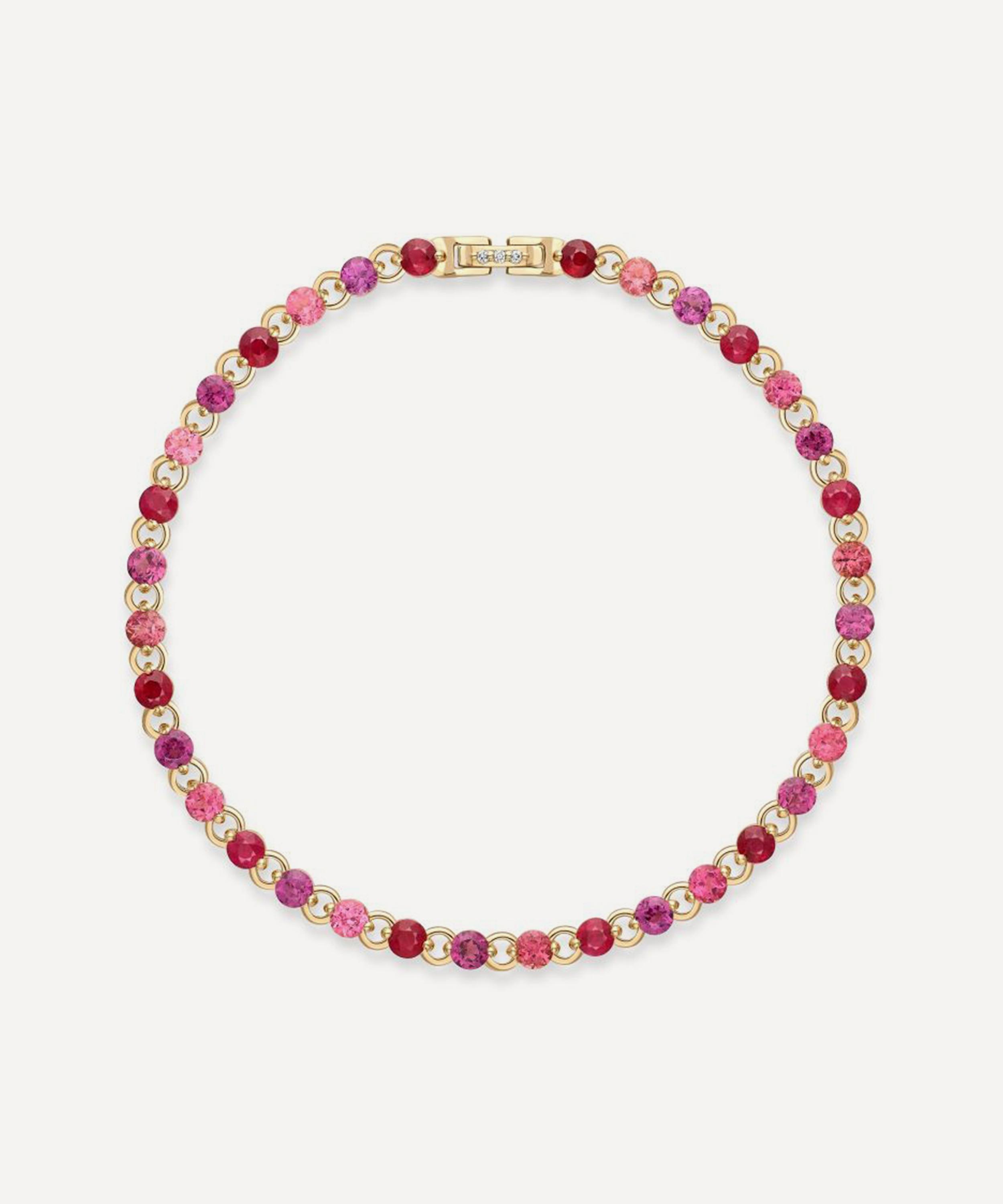 Dinny Hall - 14ct Gold Shuga 3mm Pink Precious Gemstone Tennis Bracelet image number 0