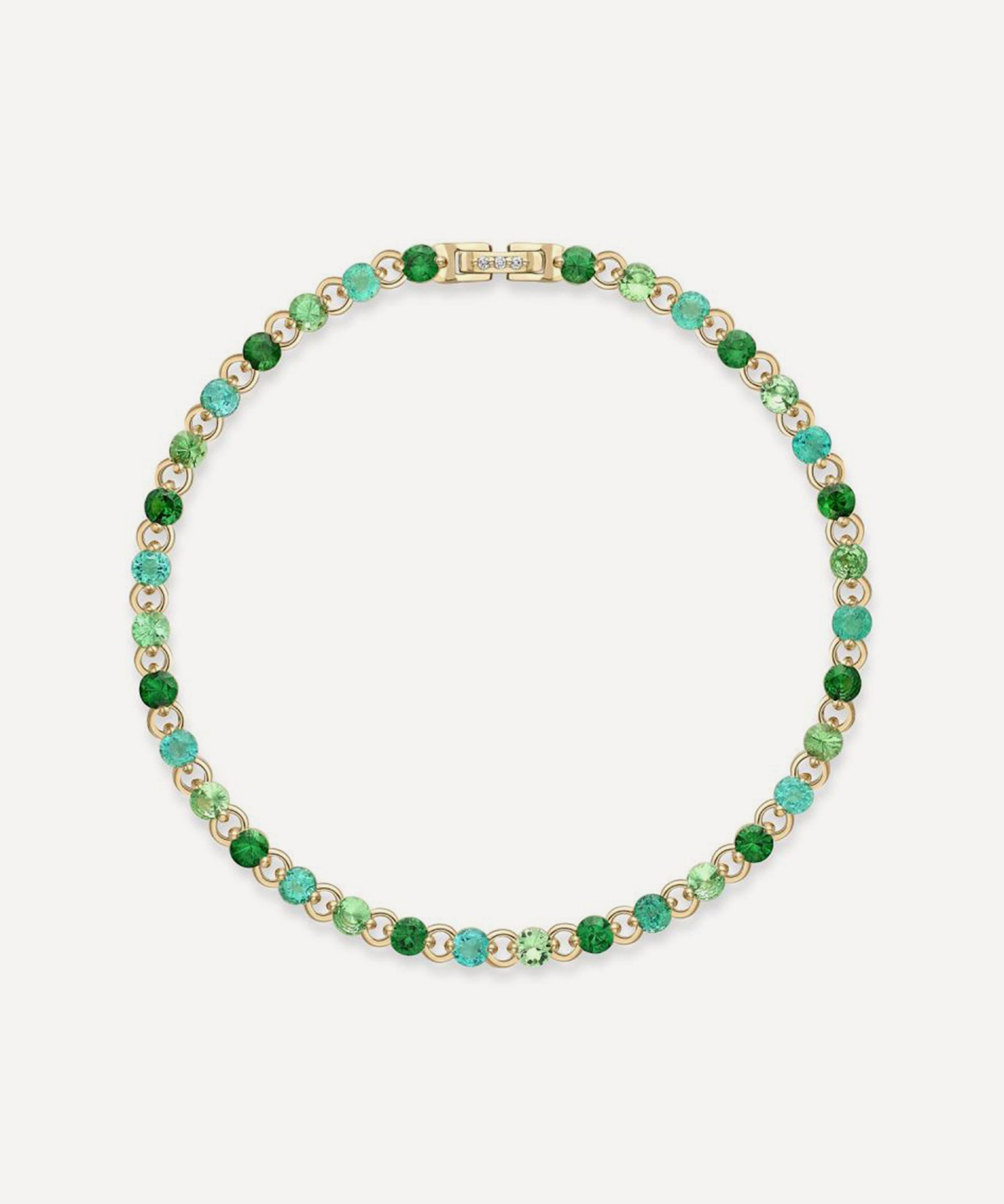 Dinny Hall - 14ct Gold Shuga 3mm Green Precious Gemstone Tennis Bracelet image number 0