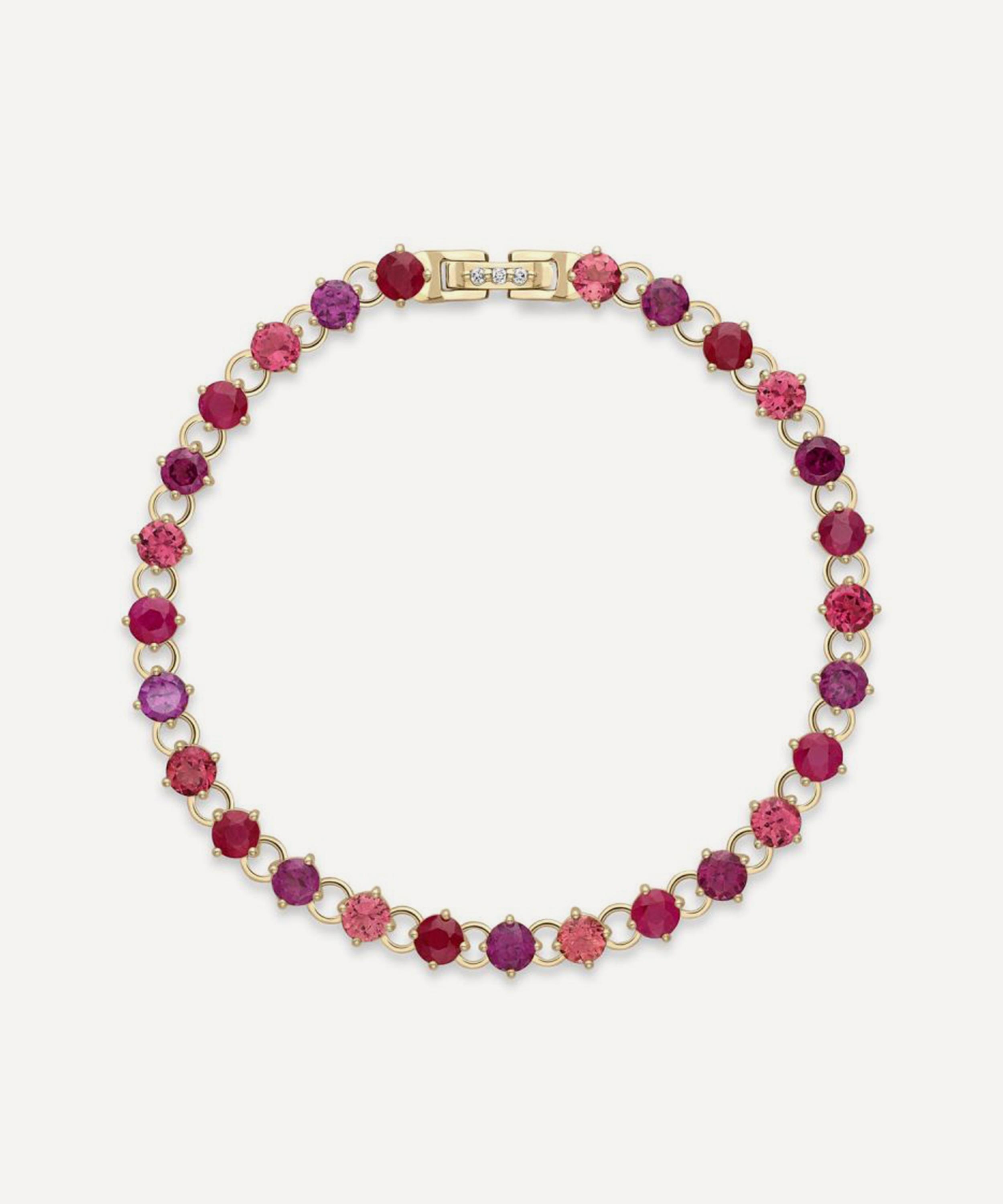 Dinny Hall - 14ct Gold Shuga 4mm Pink Precious Gemstone Tennis Bracelet image number 0