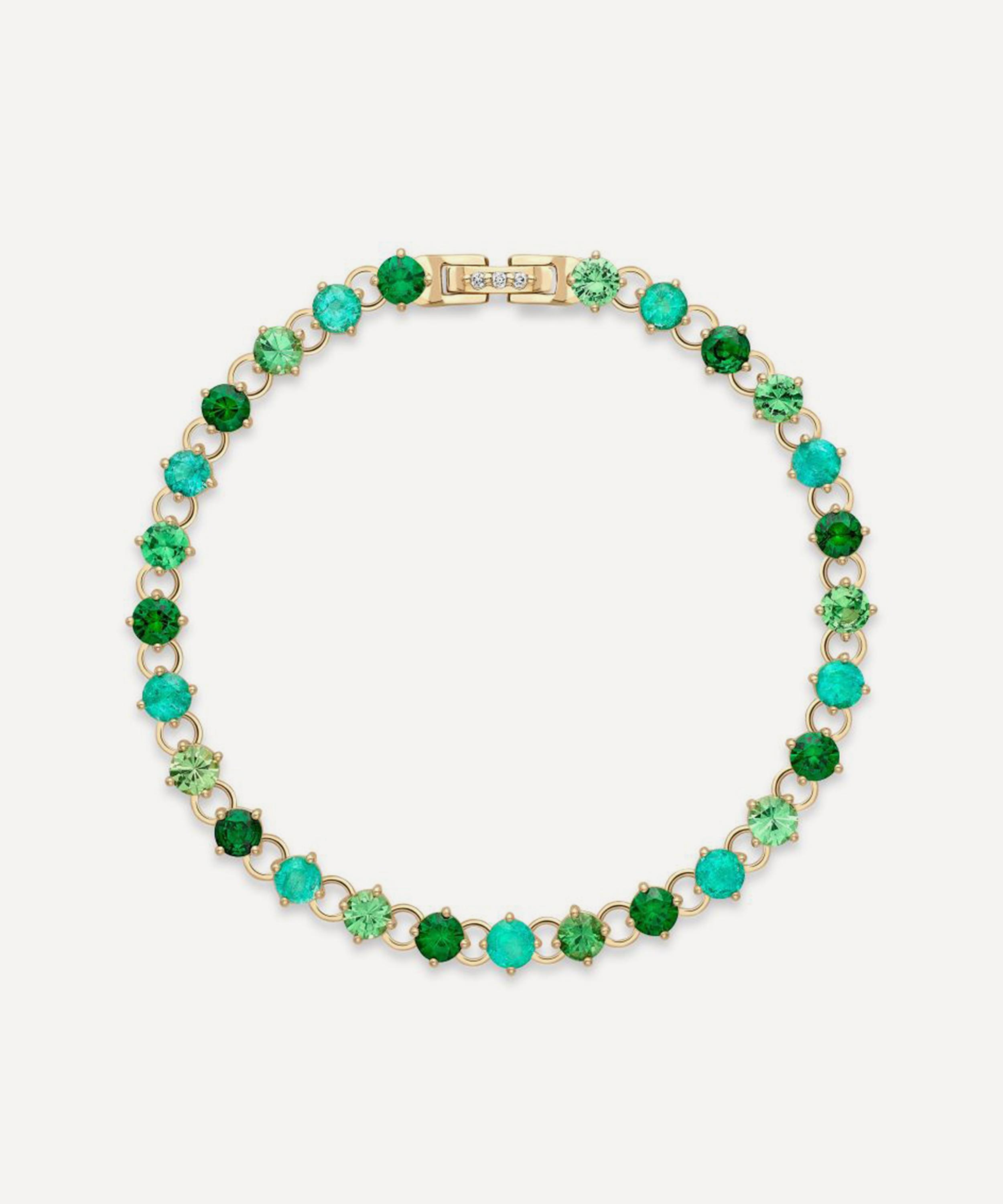 Dinny Hall - 14ct Gold Shuga 4mm Green Precious Gemstone Tennis Bracelet image number 0