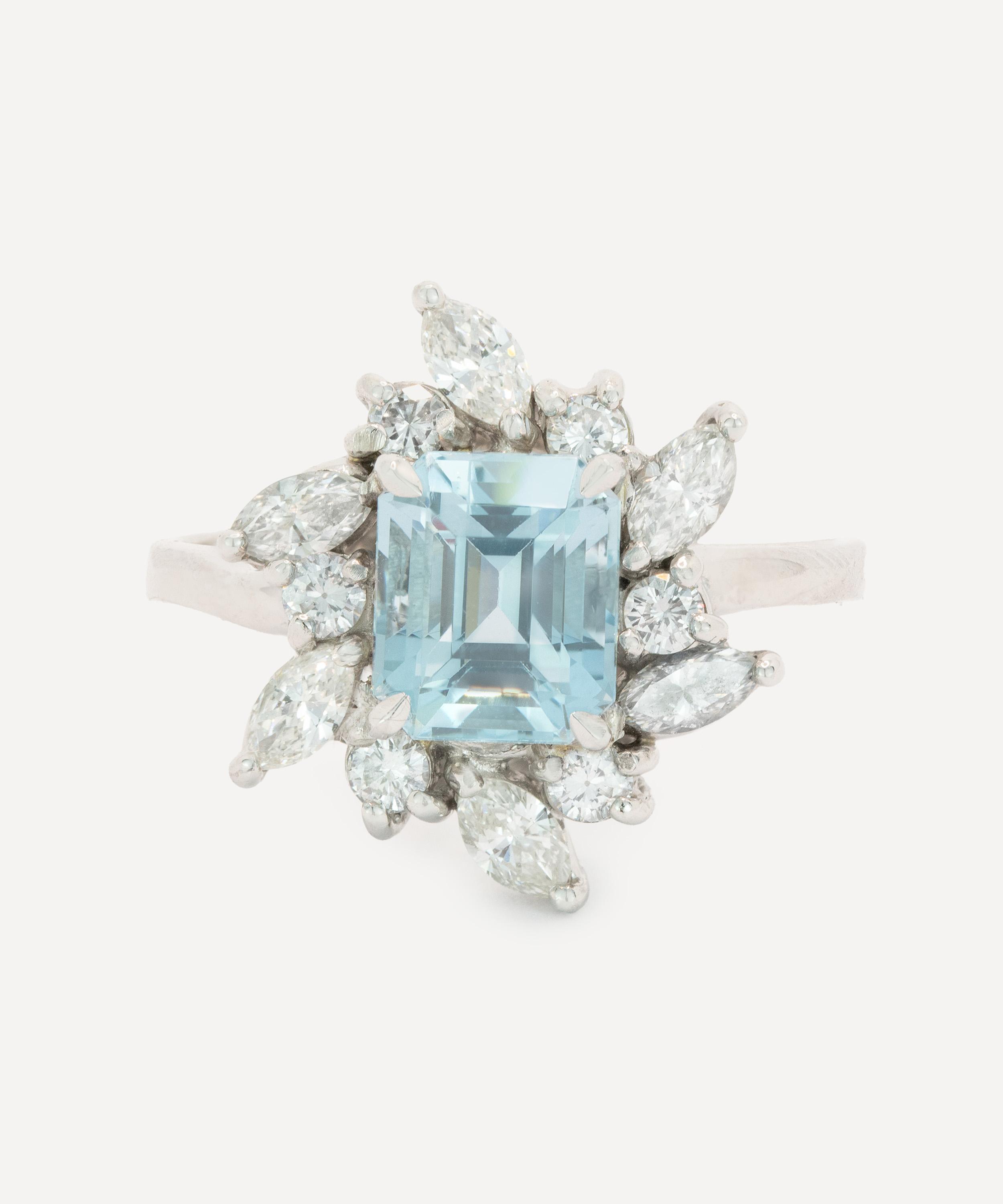 Kojis - Platinum Aquamarine and Diamond Ring