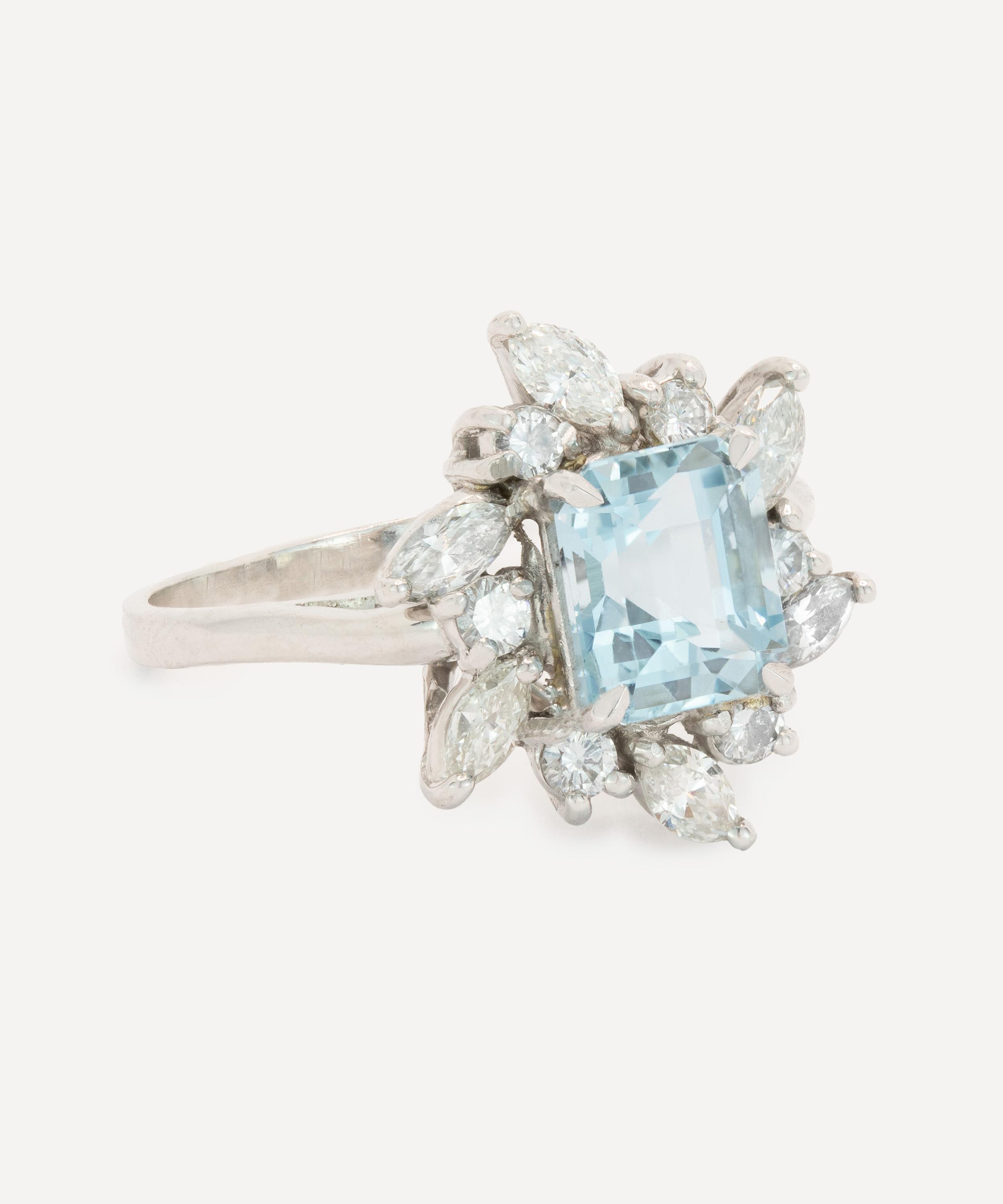 Kojis - Platinum Aquamarine and Diamond Ring image number 1