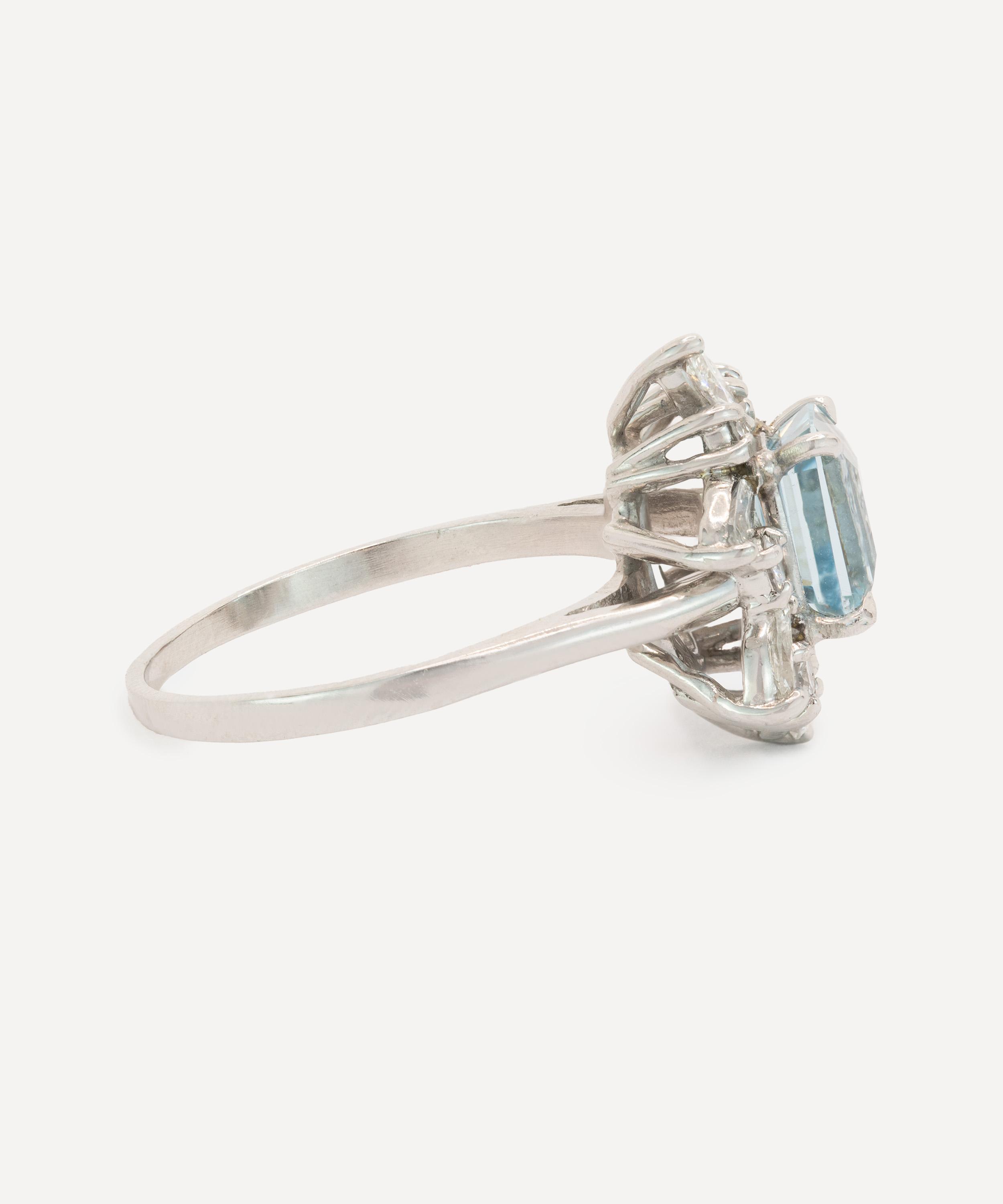 Kojis - Platinum Aquamarine and Diamond Ring image number 2