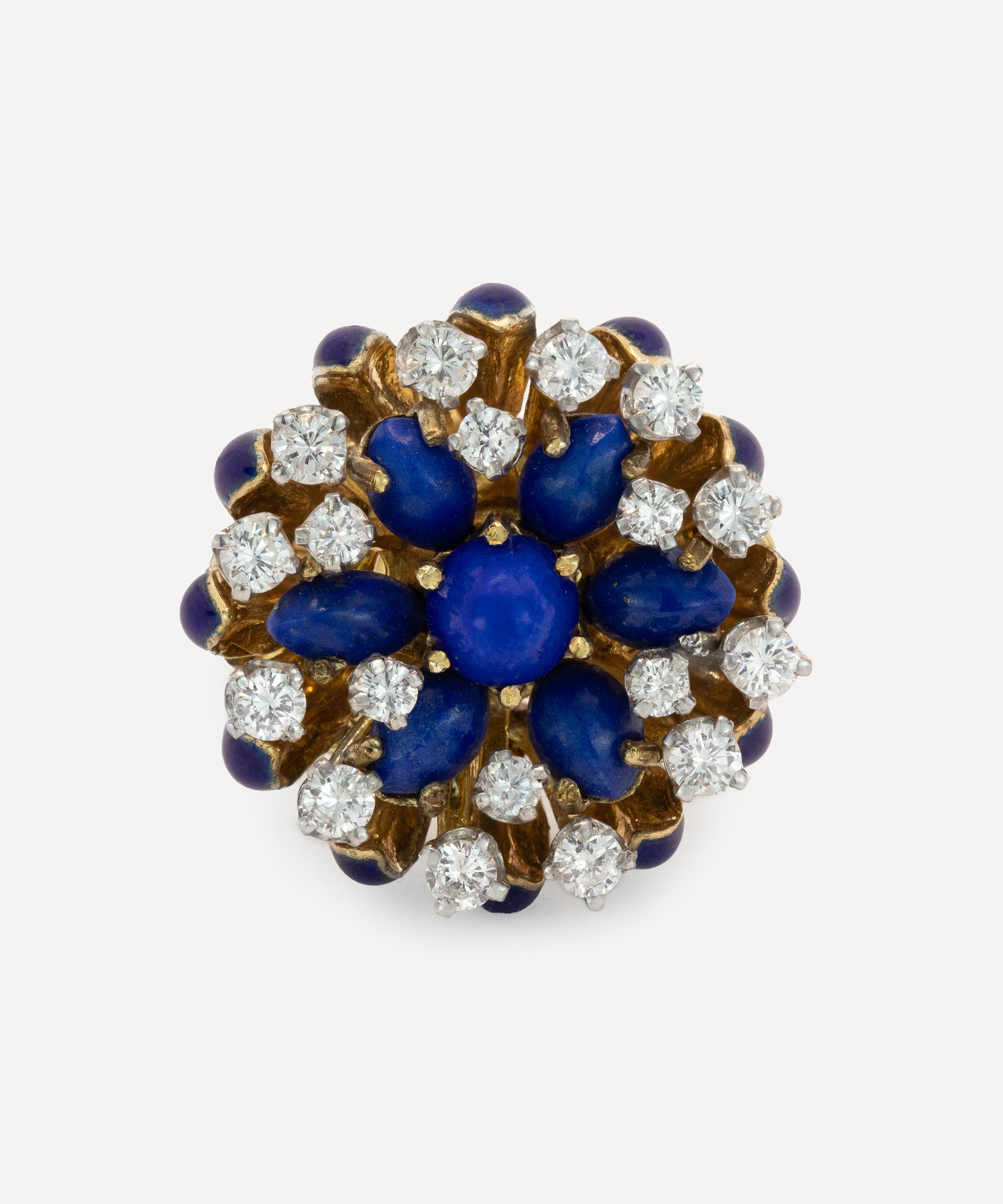 Kojis - 14ct White Gold La Triomphe Lapis Lazuli and Enamel Ring